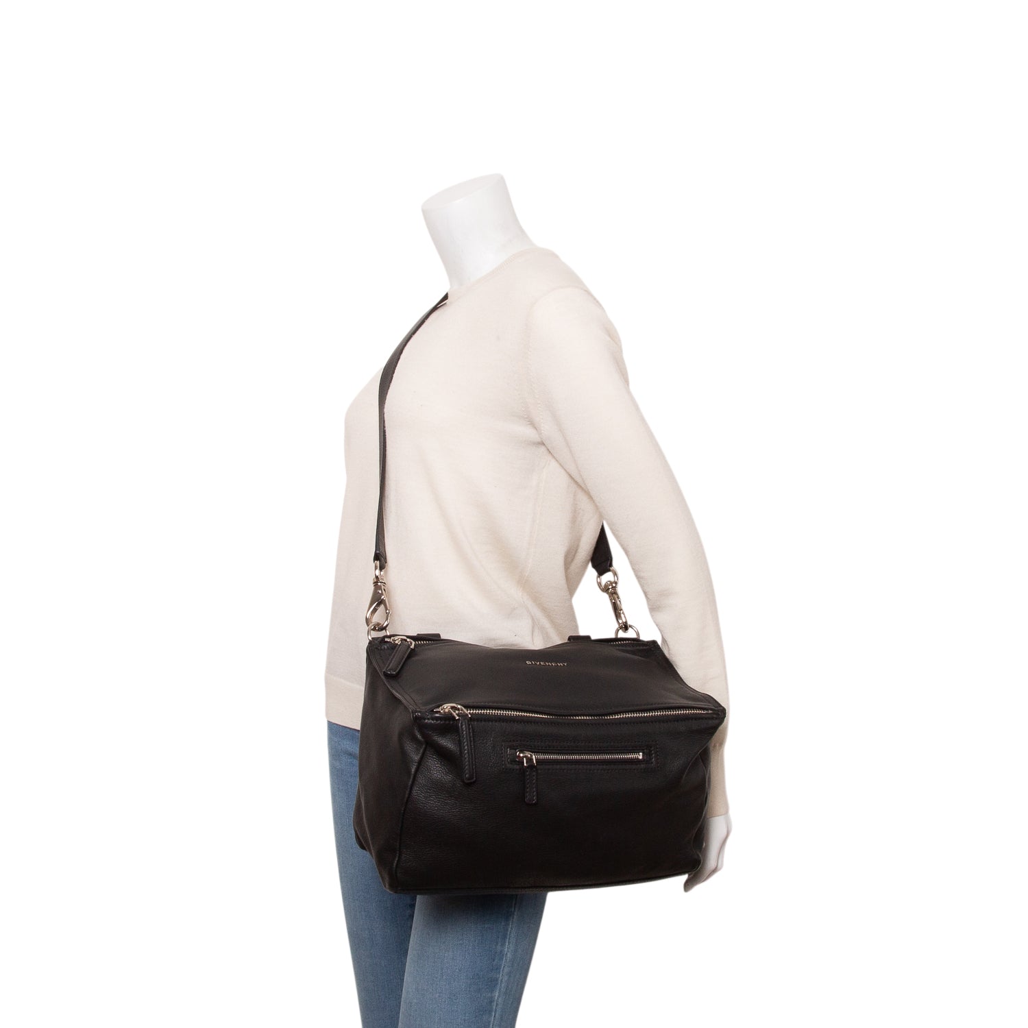 Givenchy Black Sugar Goatskin Medium Pandora w/ Strap