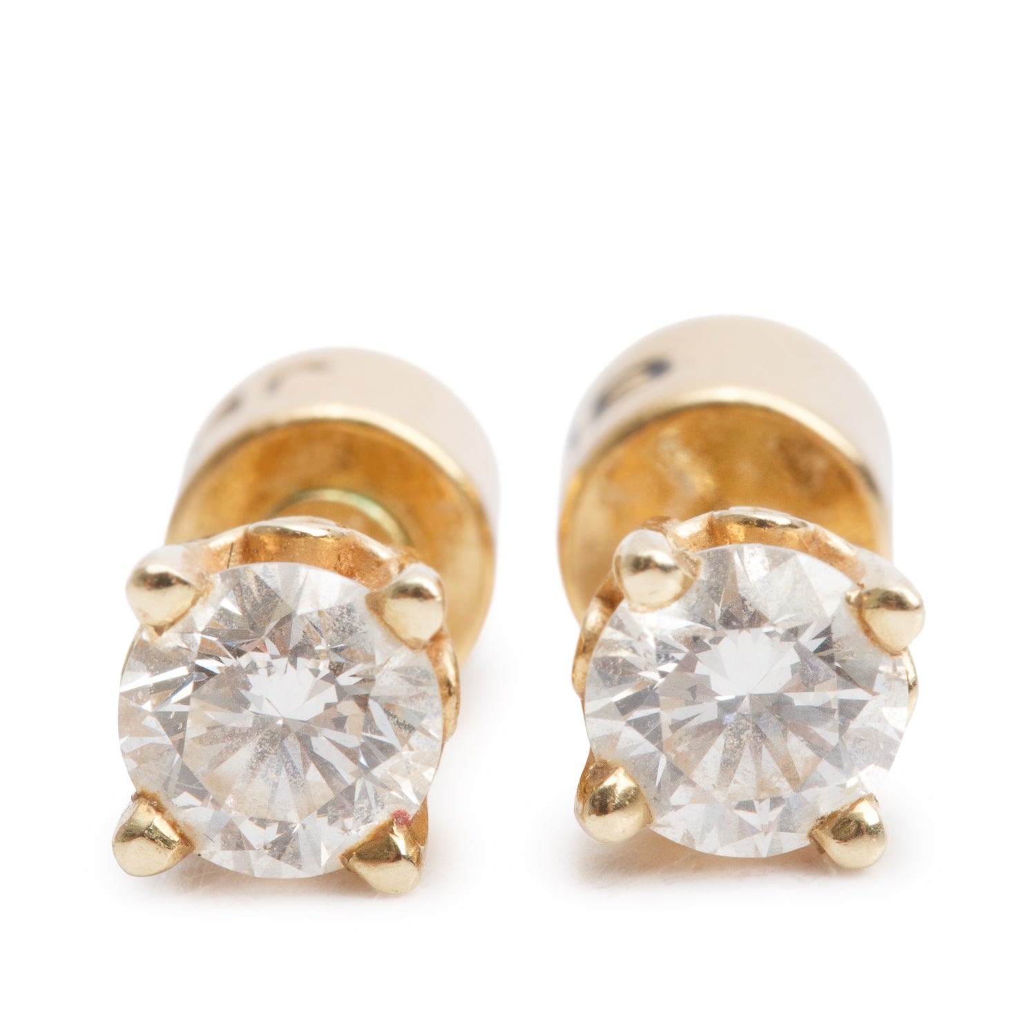 14k Yellow Gold 0.82 tcw. Diamond Stud Earrings