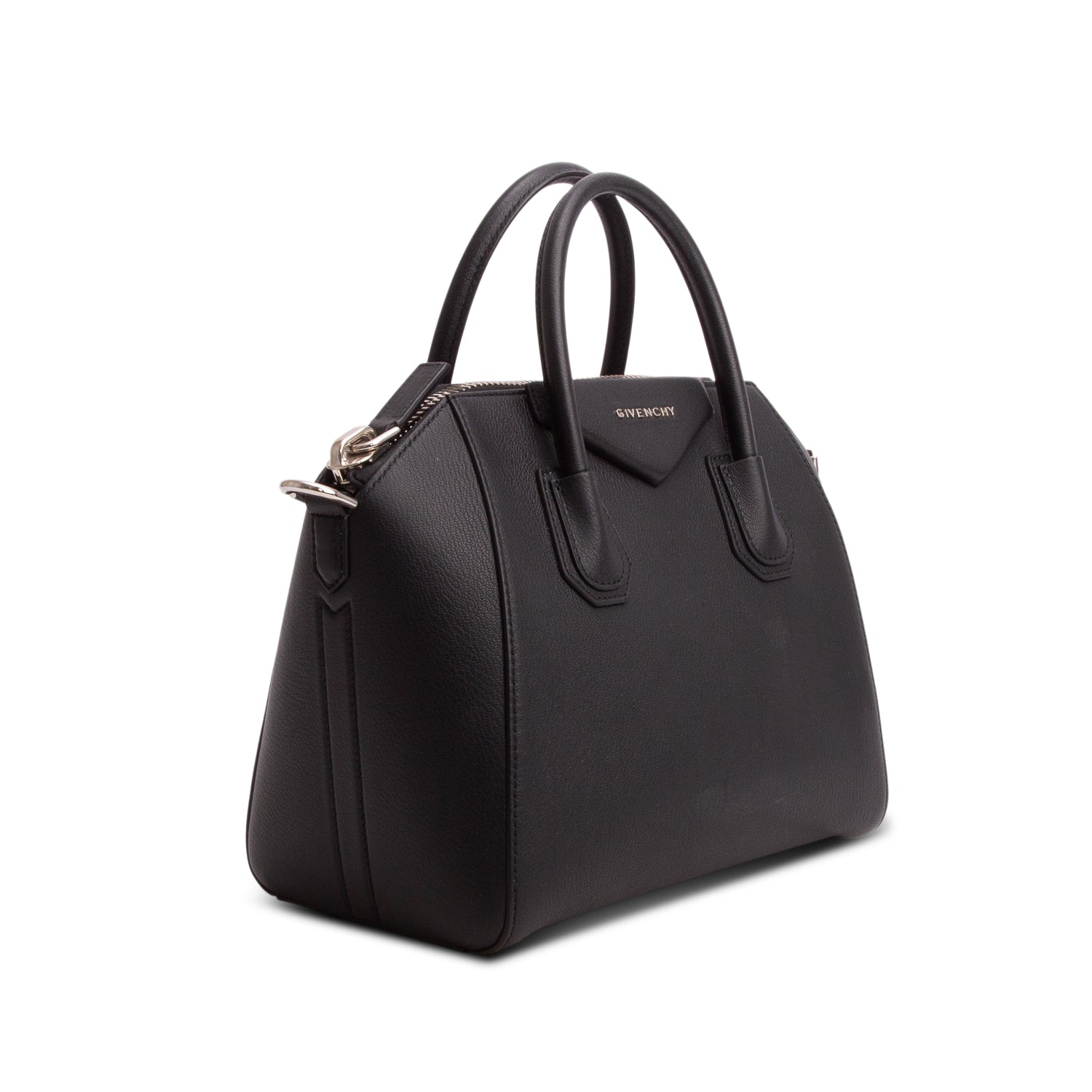 Givenchy 2022 Black Sugar Goatskin Leather Small Antigona w/ Strap