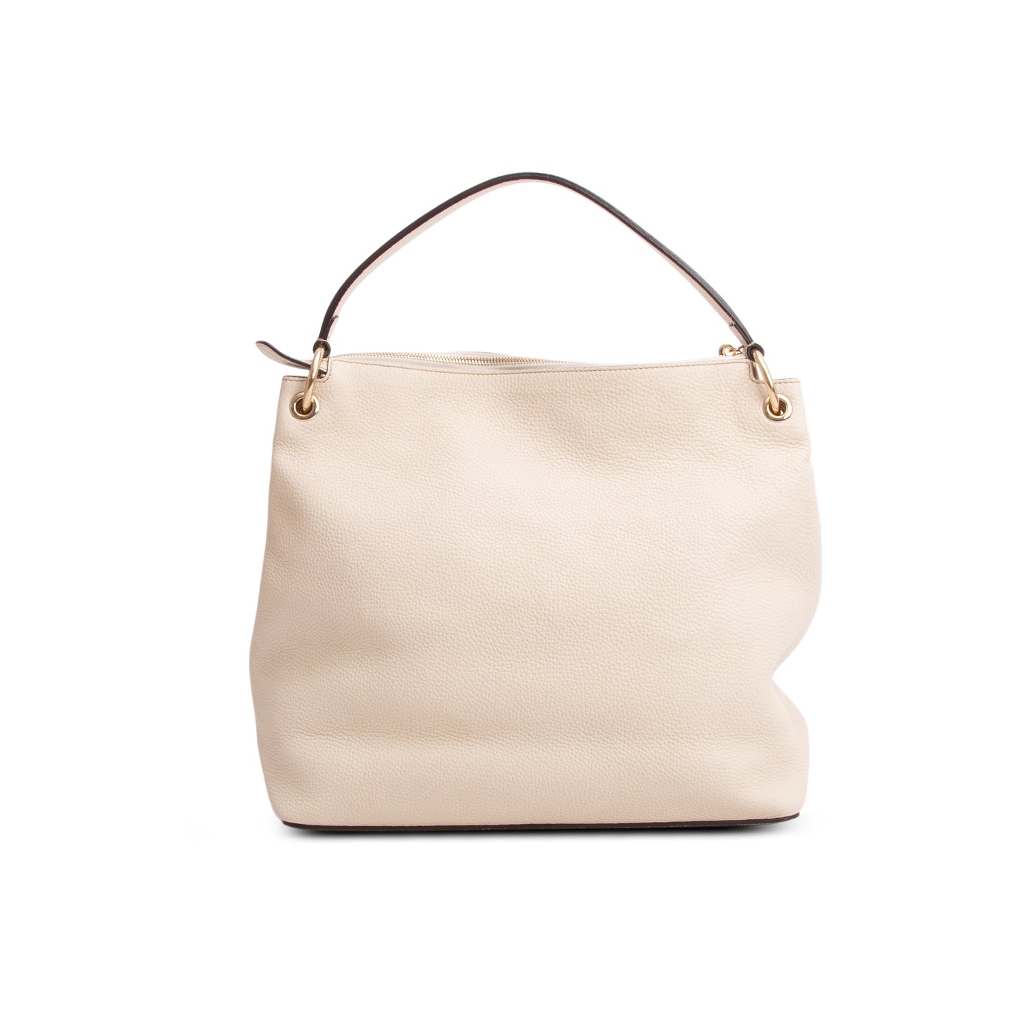 Gucci White Pebbled Calfskin Leather Convertible Soho Hobo Bag