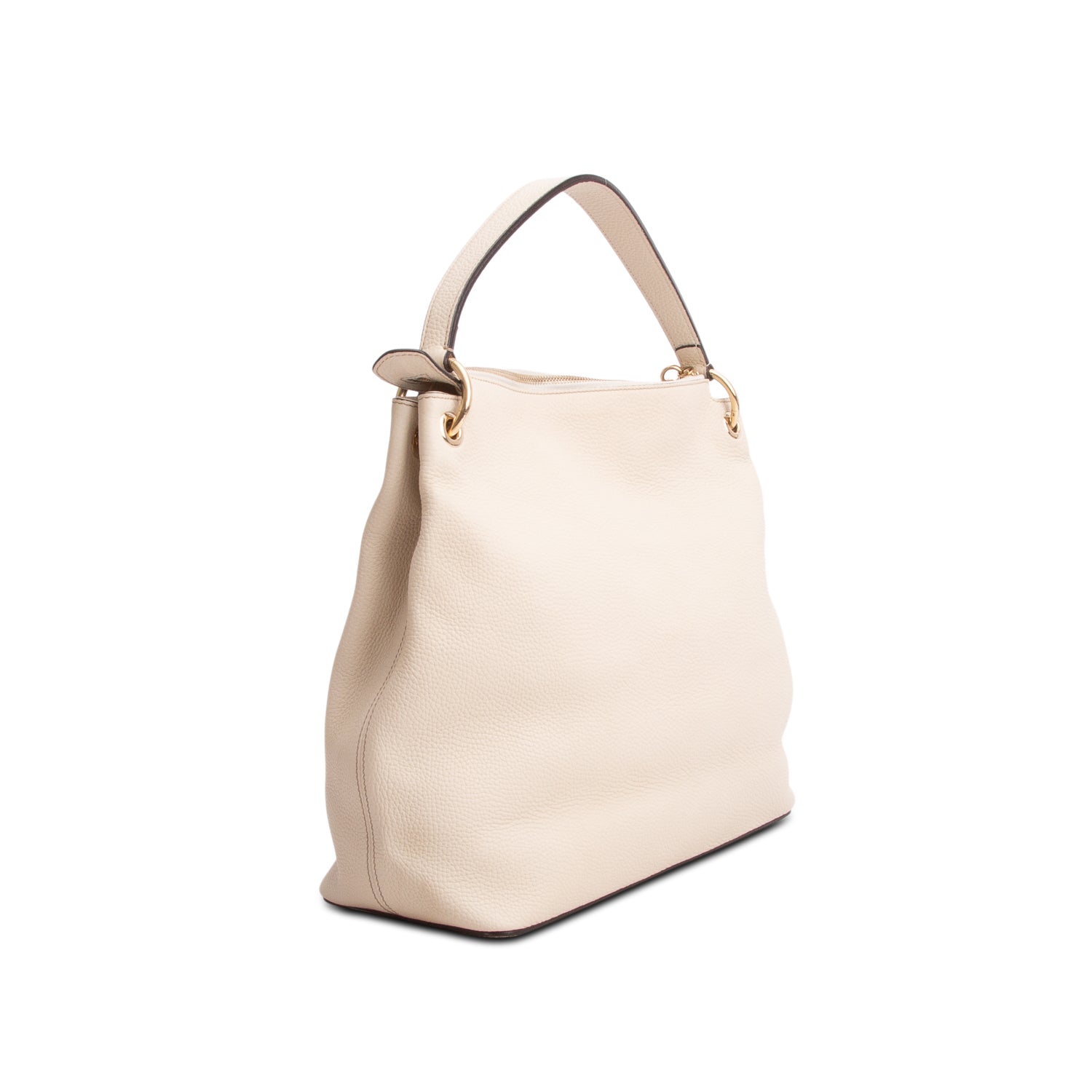 Gucci White Pebbled Calfskin Leather Convertible Soho Hobo Bag