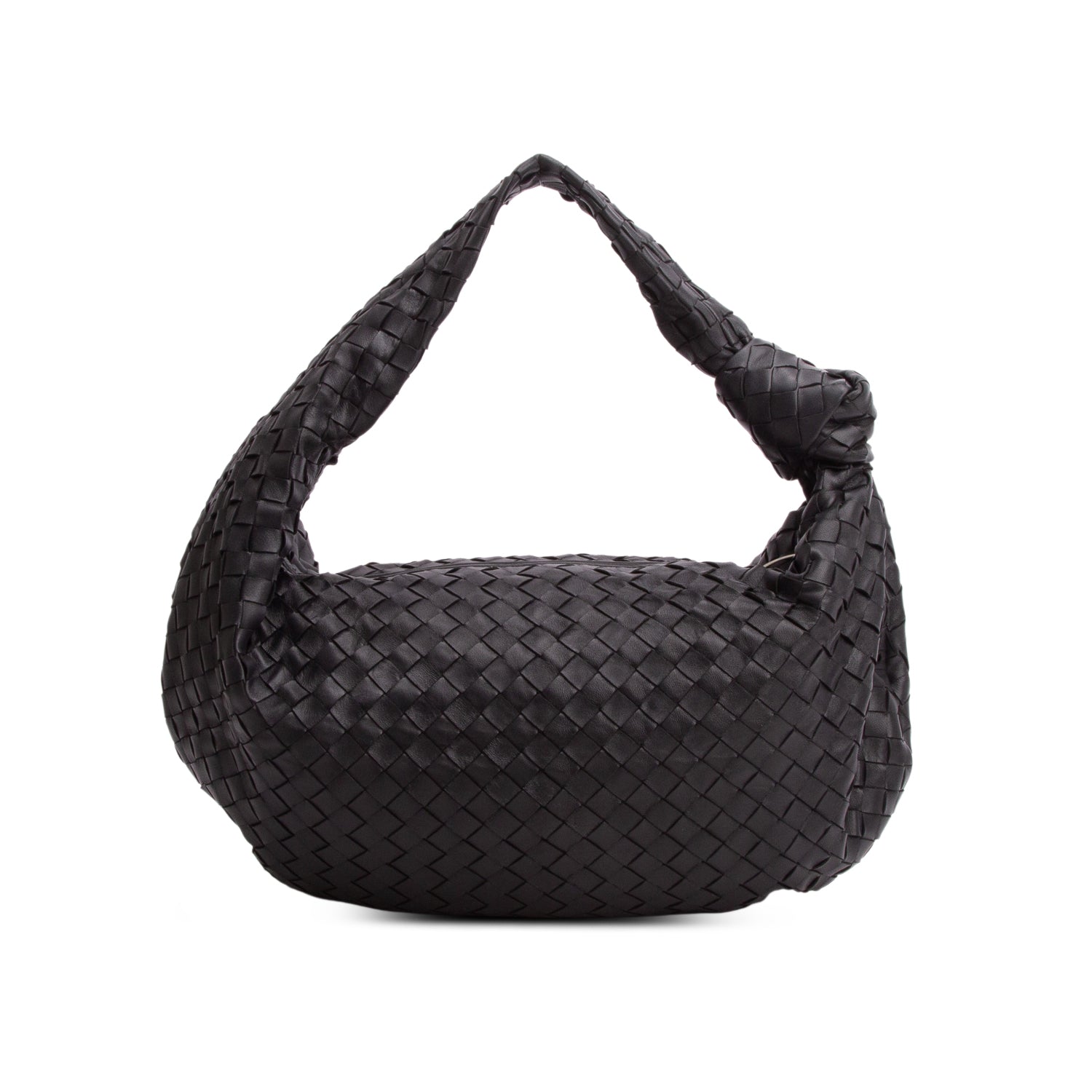 Bottega Veneta Black Intrecciato Leather Large Jodie Bag