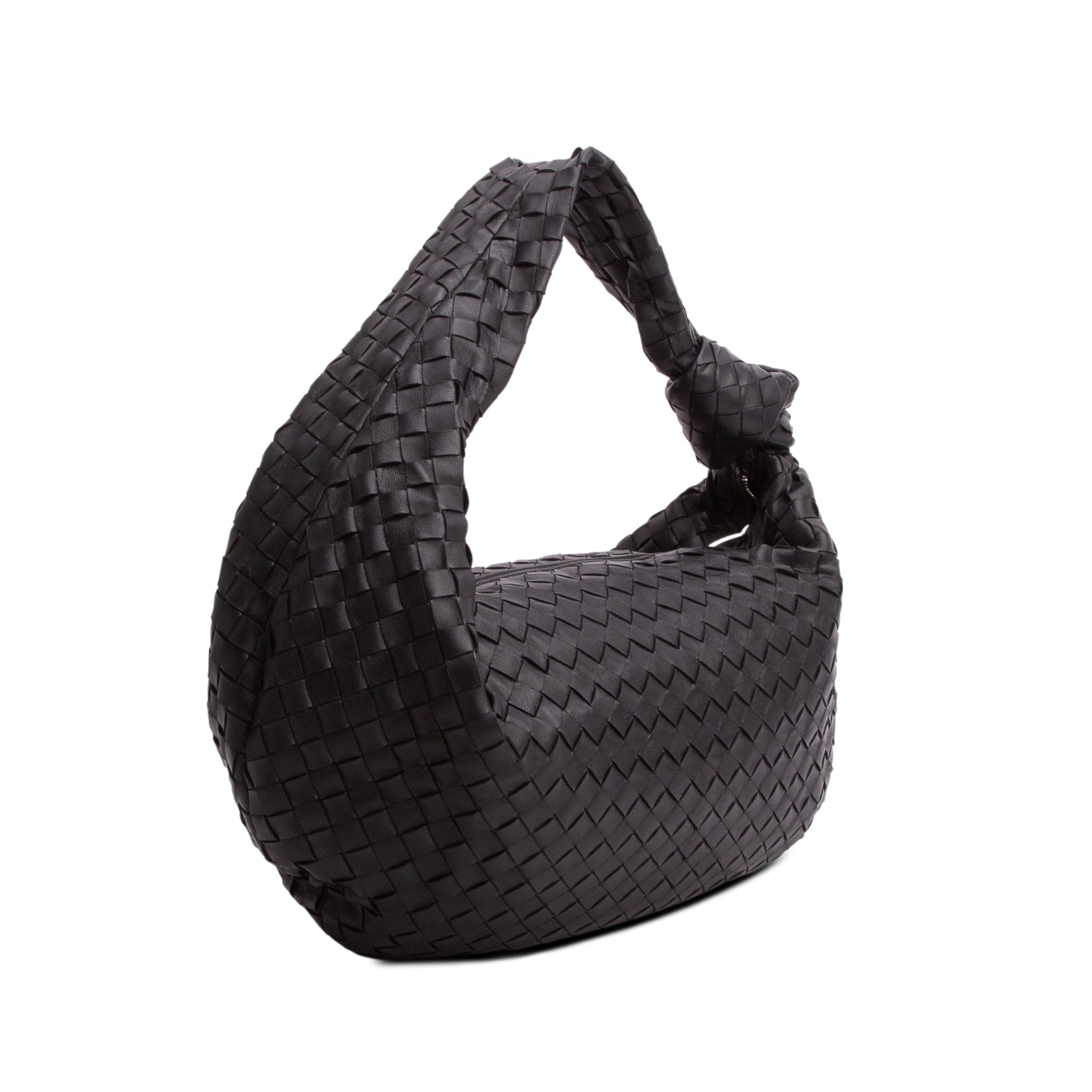 Bottega Veneta Black Intrecciato Leather Large Jodie Bag