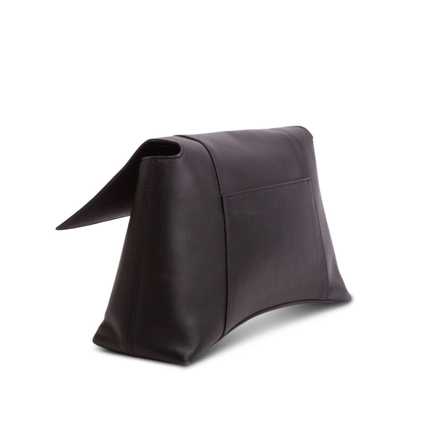 Balenciaga Black Semi Matte Soft Textured Calfskin Downtown Shoulder Bag