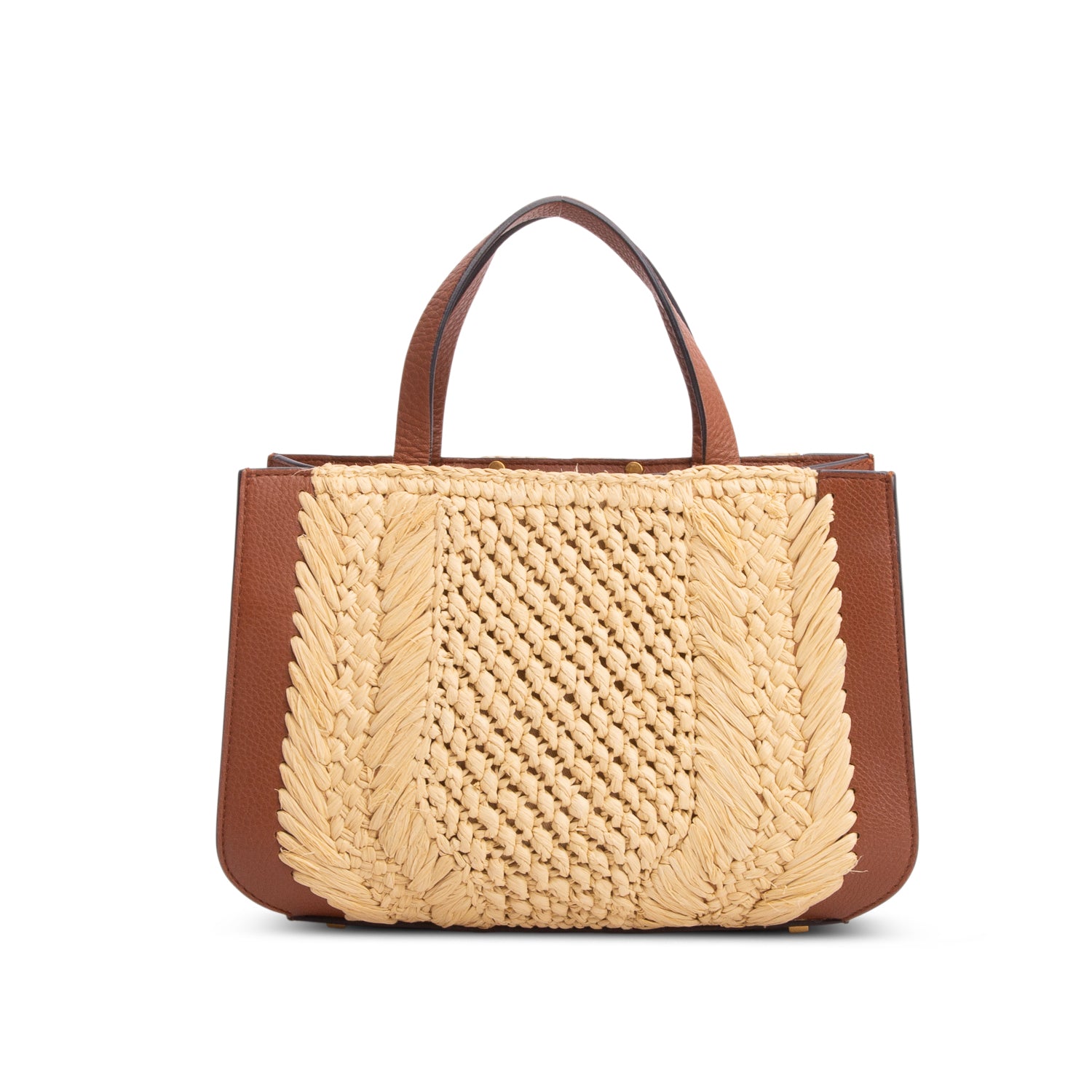 Valentino Garavani Raffia Calfskin Small Vlogo Signature Tote w/ Strap