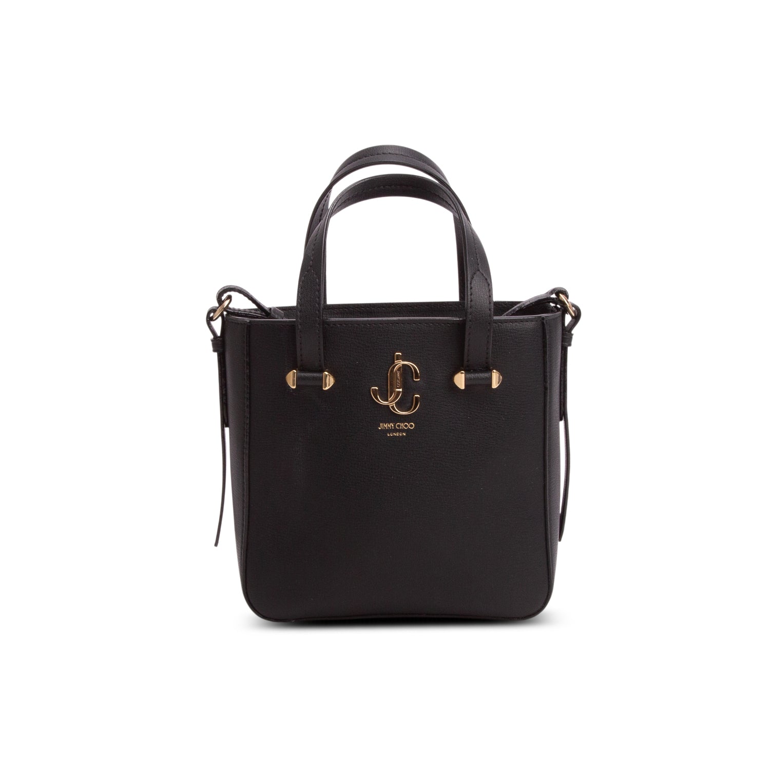 Jimmy Choo Black Leather Varenne Mini Tote w/ Authenticity Card & Strap
