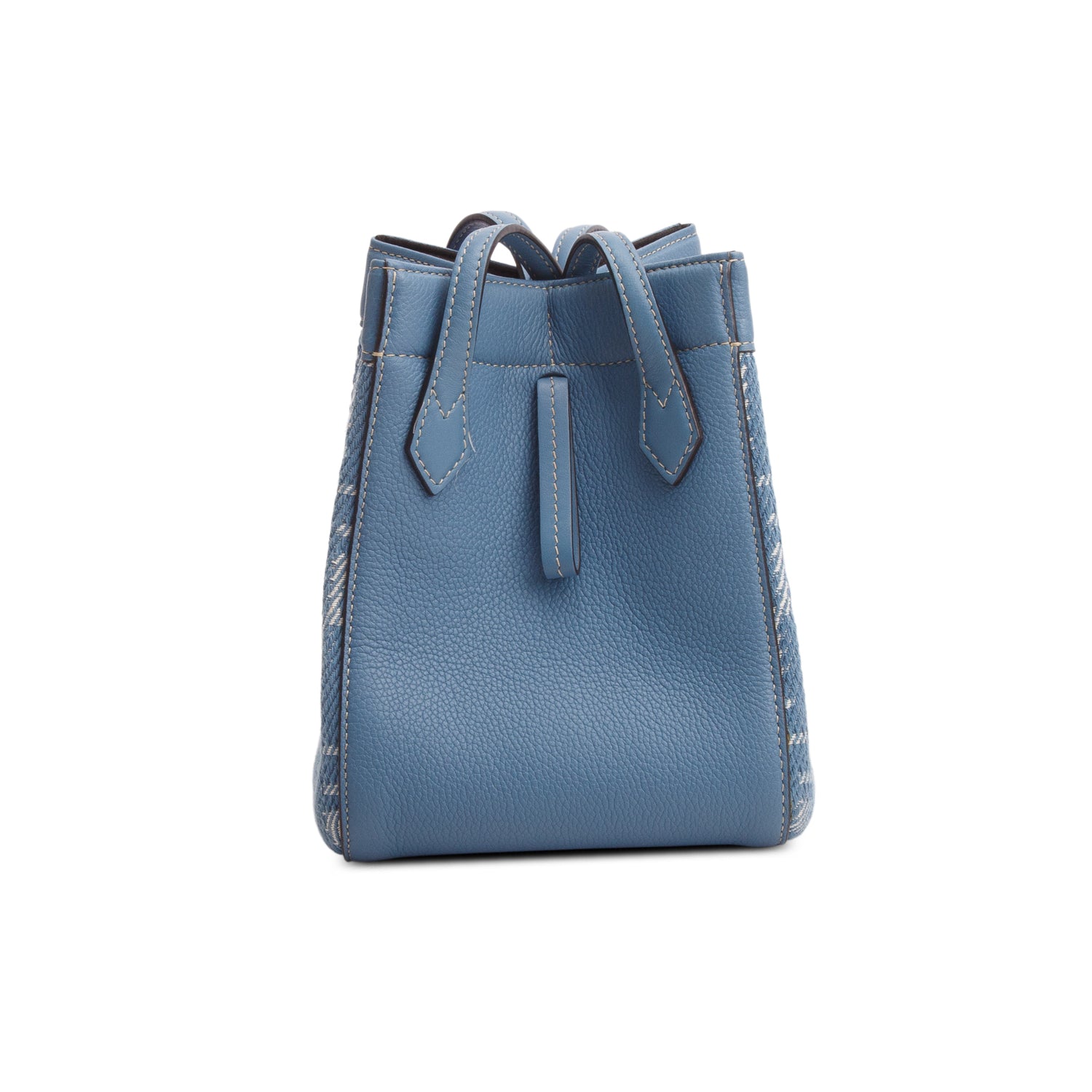 Fendi Blue Fabric Jacquard Vitello Grace FF 1974 Mini Fendi Origami