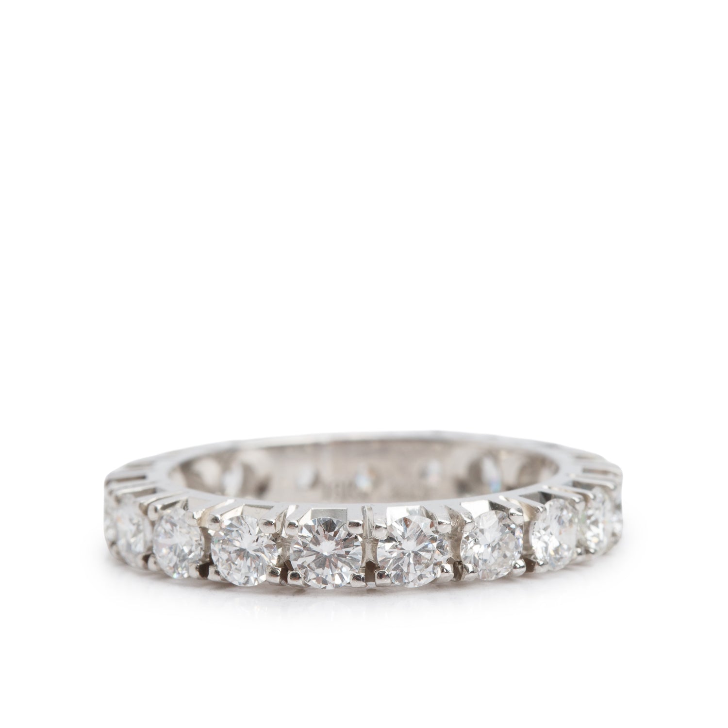 18k White Gold 2.85 tcw. Diamond Eternity Wedding Band Ring, Size 7.75