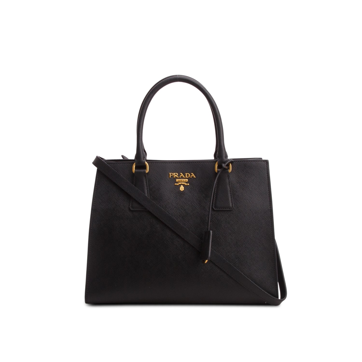 Prada Black Saffiano Lux Tote w/ Strap