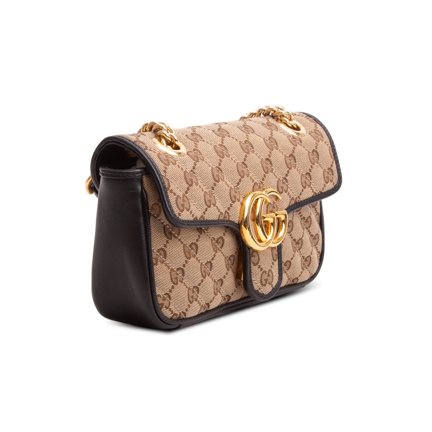 Gucci Monogram Matelasse Diagonal Small GG Marmont Shoulder Bag w/ Box
