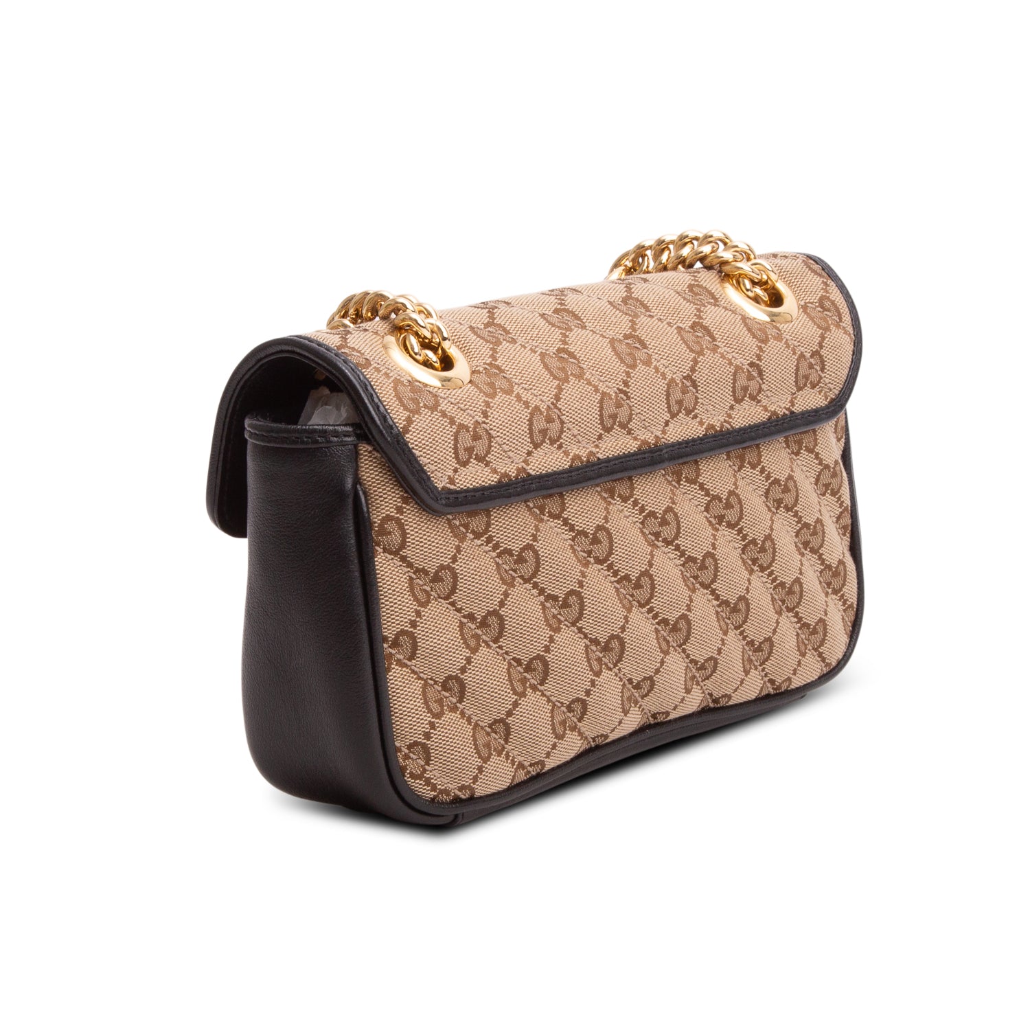 Gucci Monogram Matelasse Diagonal Small GG Marmont Shoulder Bag w/ Box