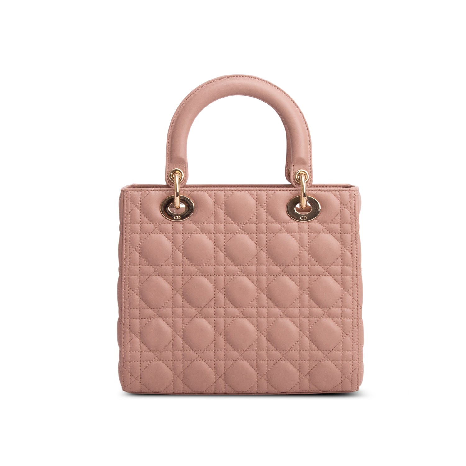 Christian Dior 2021 Pink Cannage Lambskin Leather Medium Lady Dior Bag w/ Box, Strap & Authenticity Card