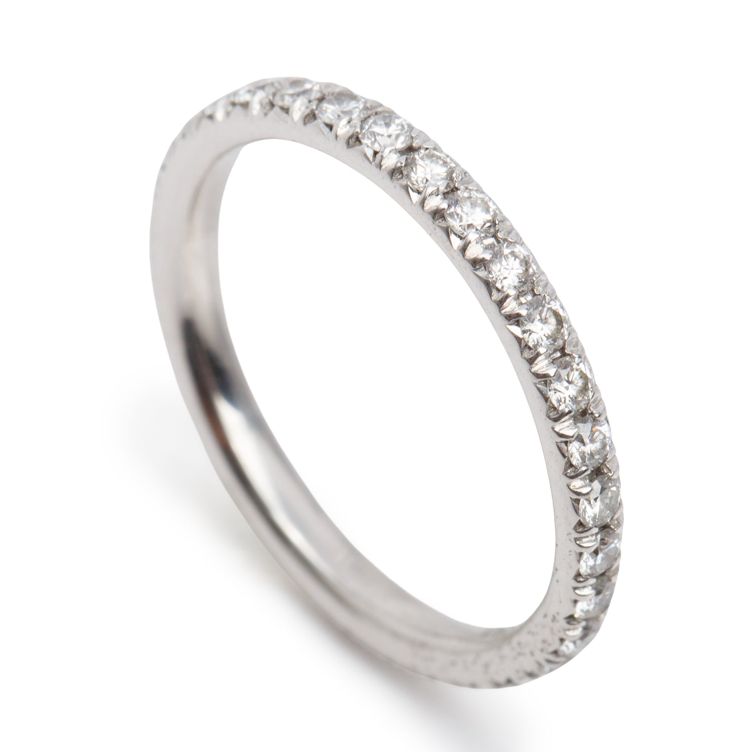 18k White Gold 0.62 tcw. Diamond Eternity Wedding Band Ring, Size 5