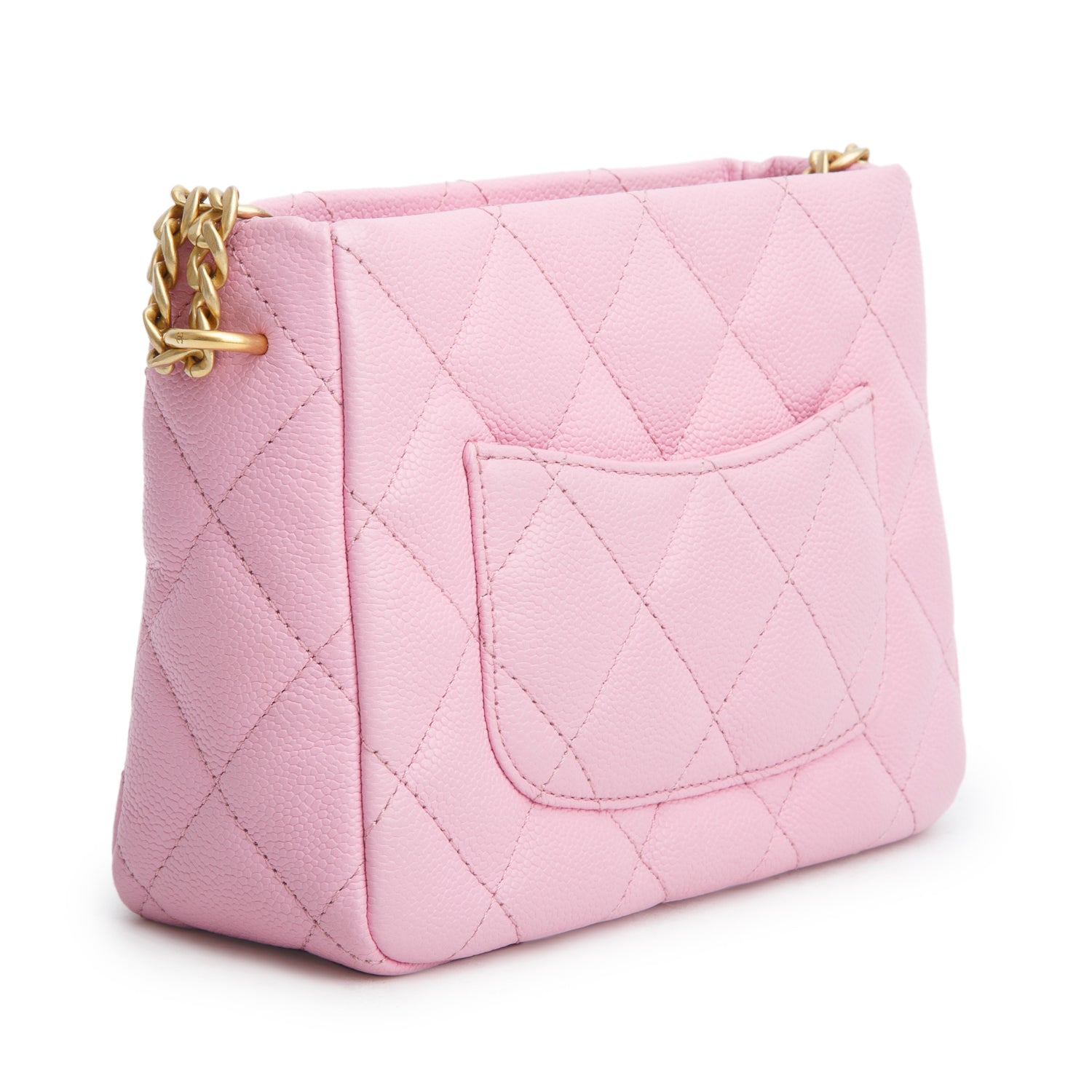 Chanel Pink Caviar Quilted Mini Pearl Crush Hobo w/ Box