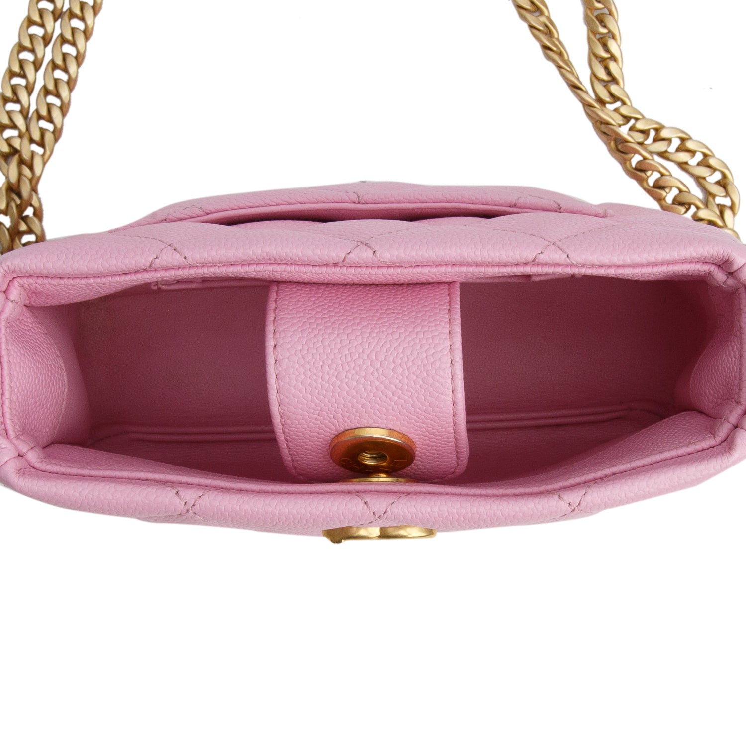 Chanel Pink Caviar Quilted Mini Pearl Crush Hobo w/ Box