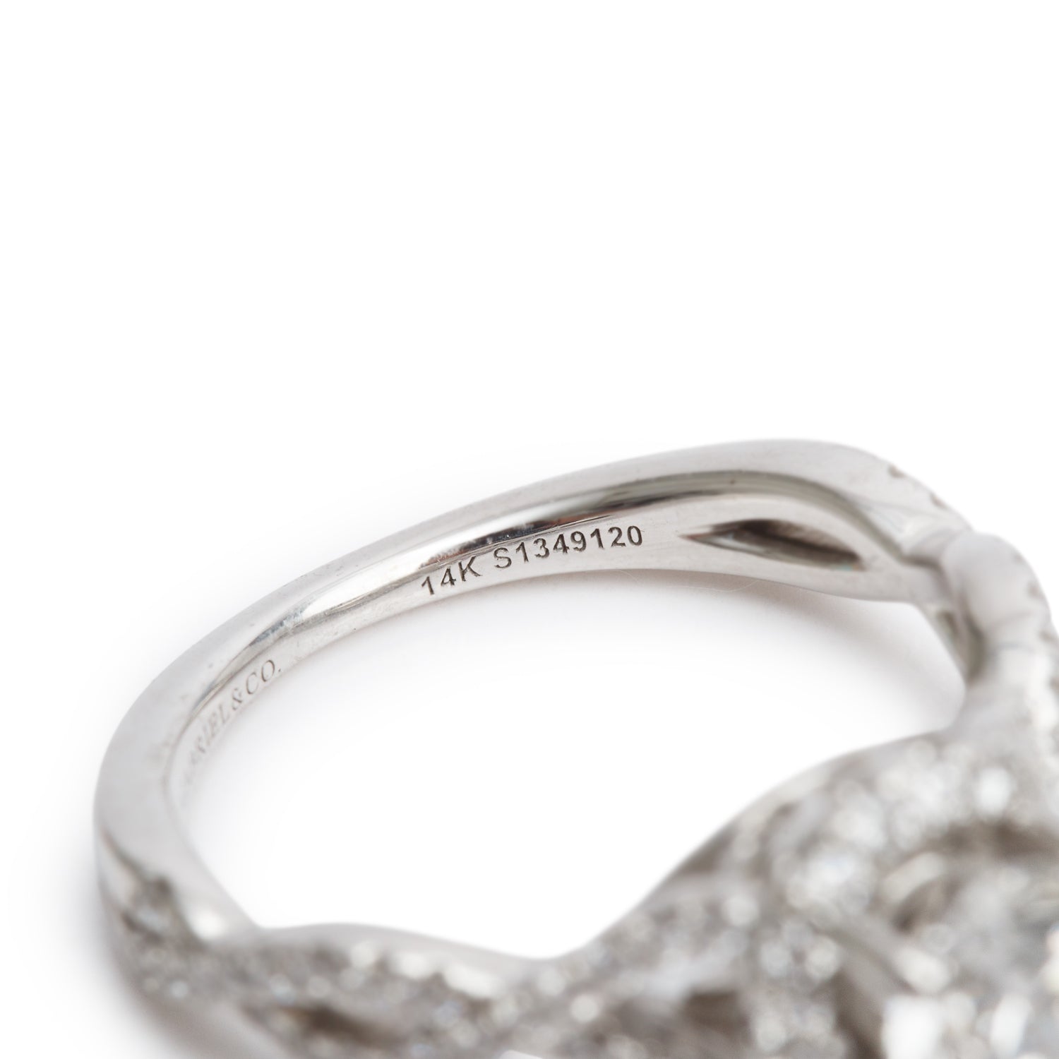 18k White Gold 0.73 ct. Round Cut Diamond Halo Top Engagement Ring, Size 6