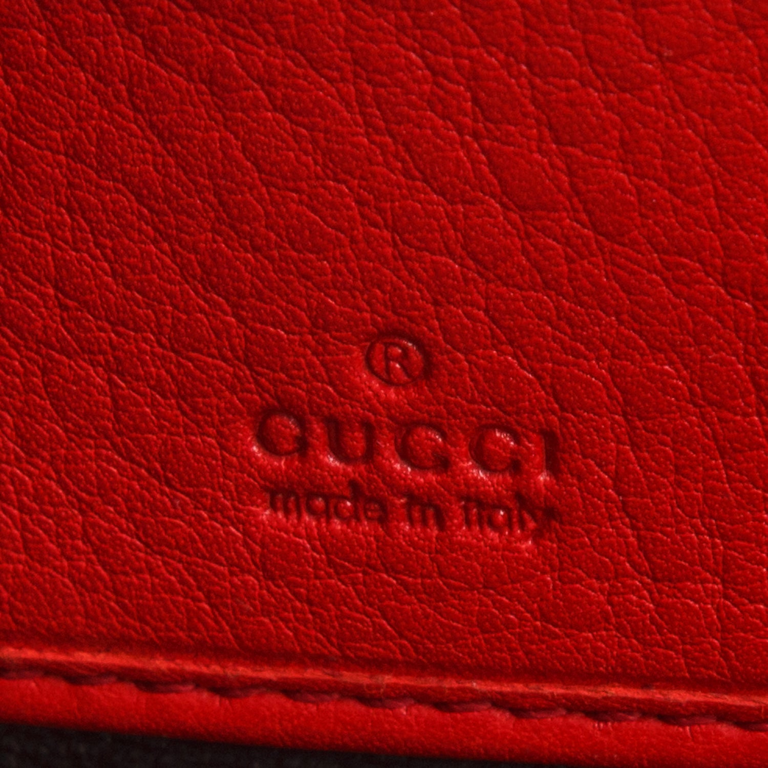 Gucci Red Pebbled Calfskin Soho Zip Around Wallet w/ Box