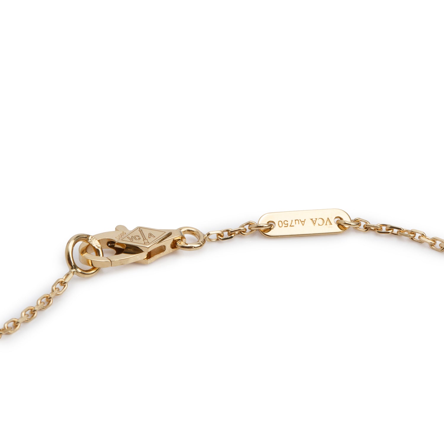 Van Cleef & Arpels 2025 18k Yellow Gold Sweet Alhambra 1 Motif Mother of Pearl Bracelet w/ Box, Receipt & Certificate