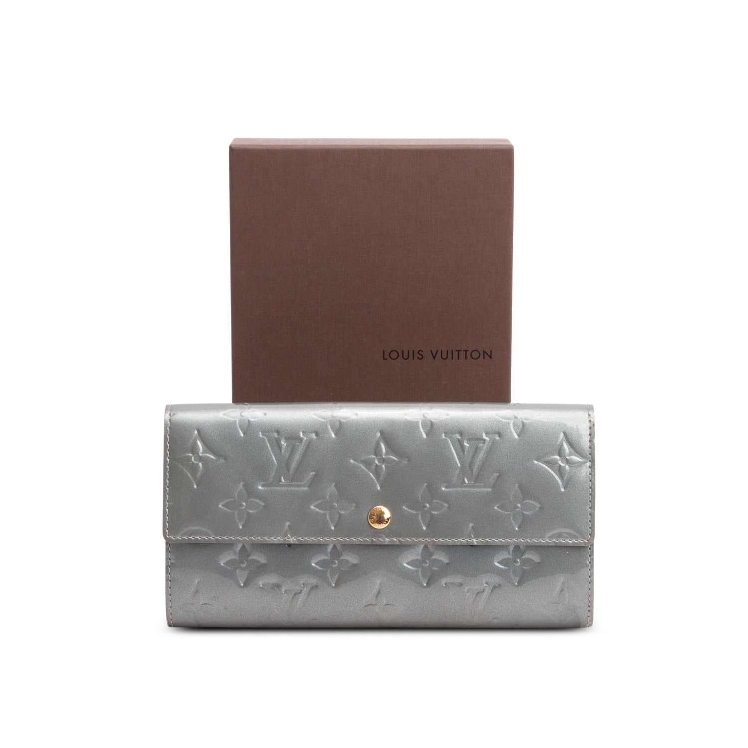 Louis Vuitton Green Monogram Vernis Sarah Wallet w/ Box