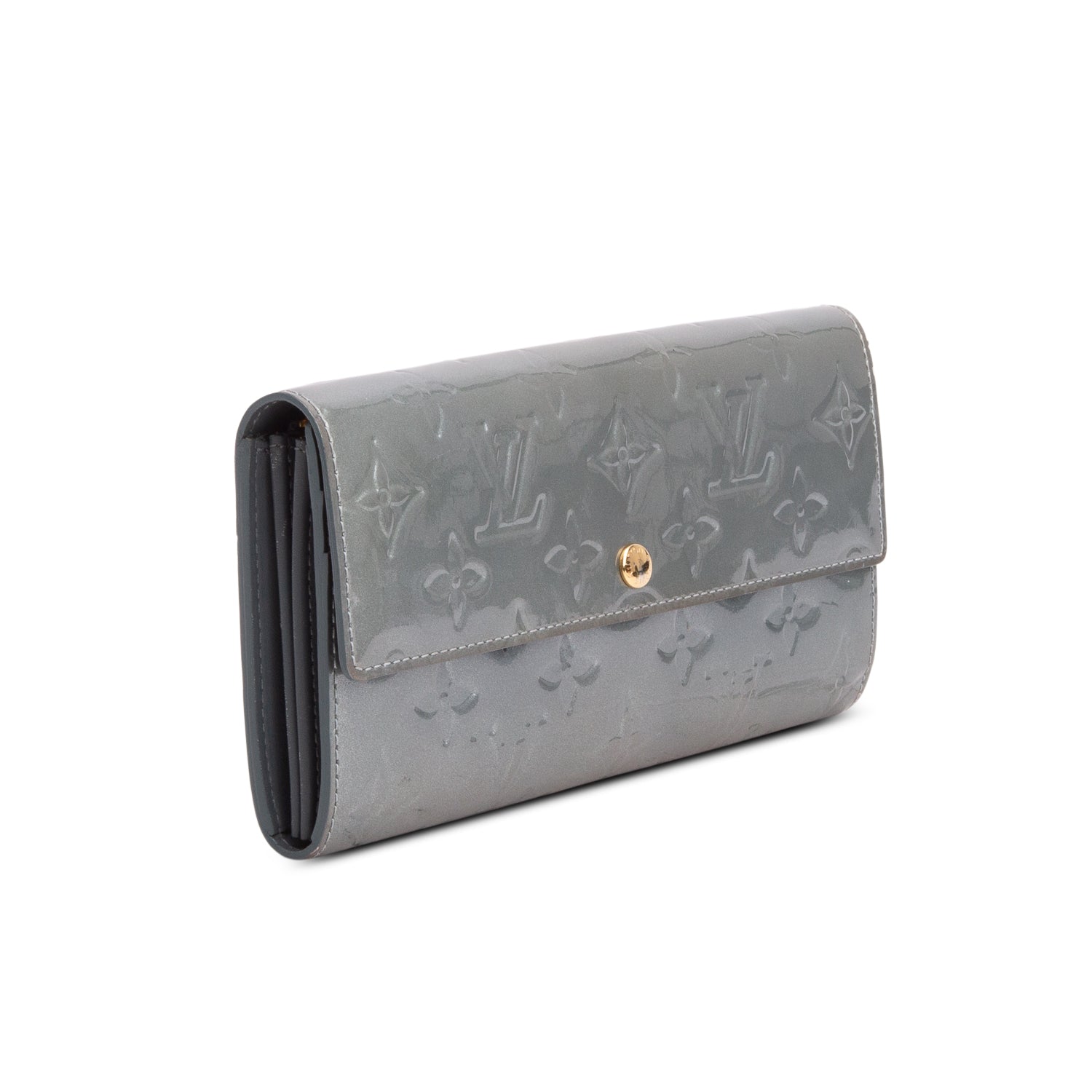 Louis Vuitton Green Monogram Vernis Sarah Wallet w/ Box