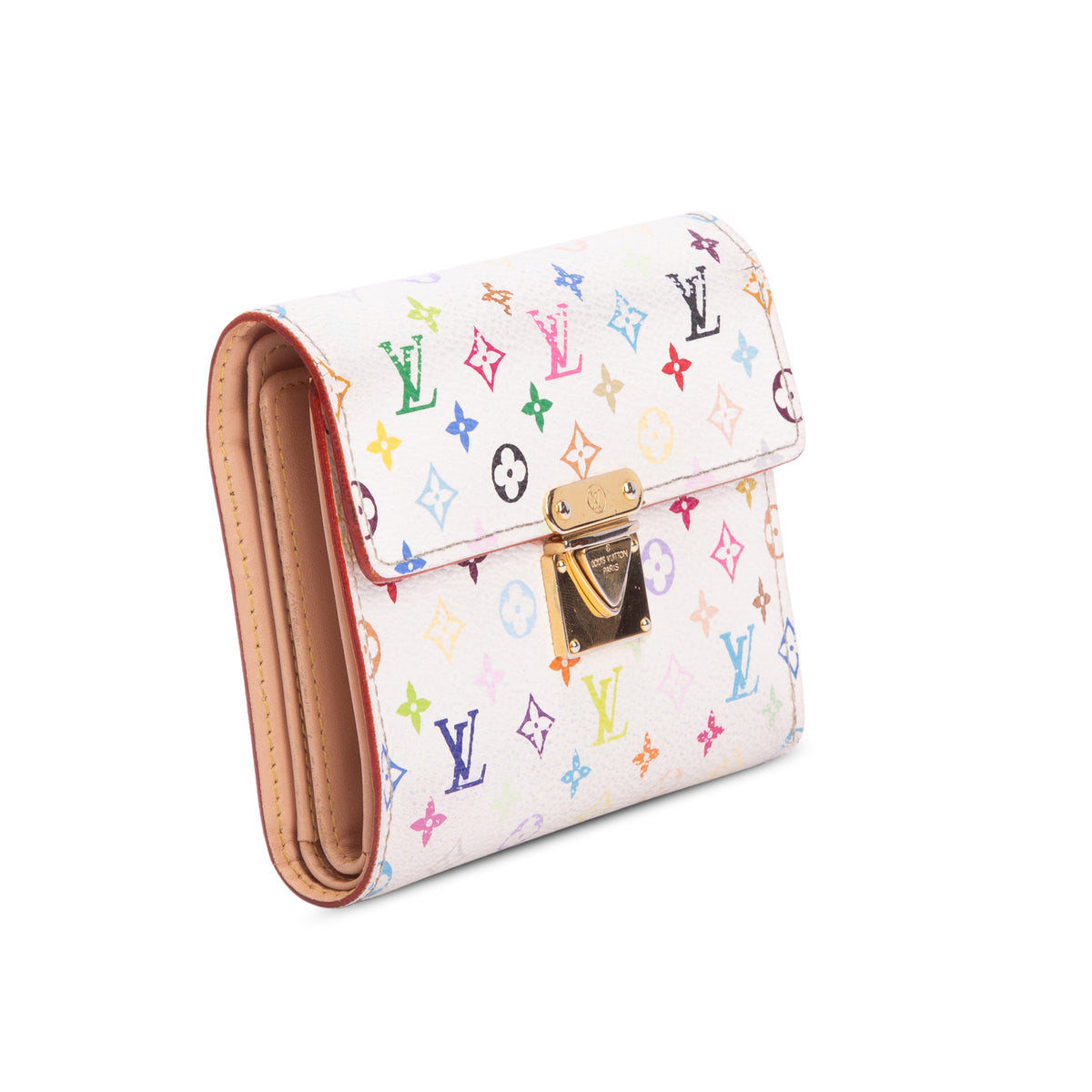 Louis Vuitton White Multicolore Koala Compact Wallet w/ Box