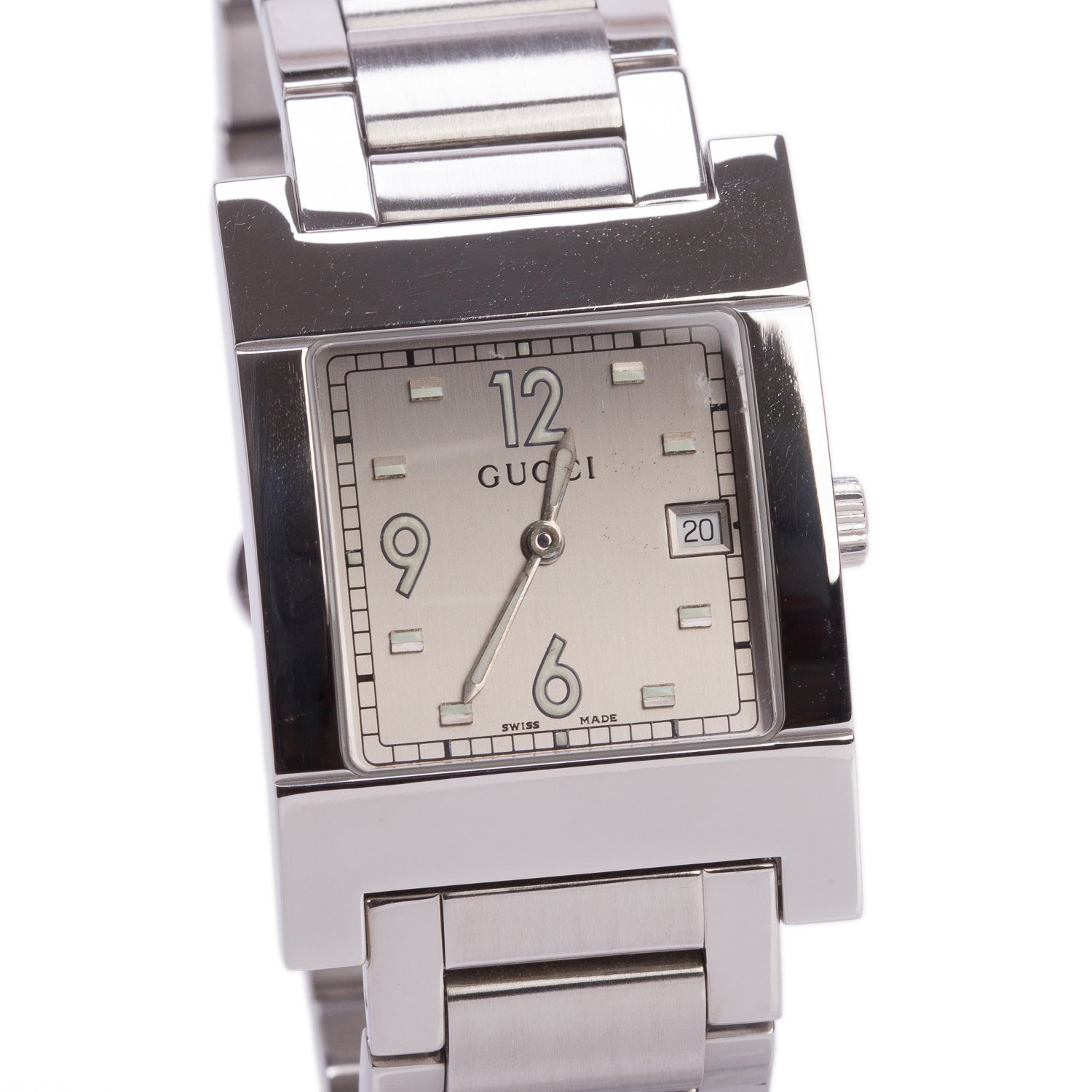 Gucci Stainless Steel 7700 Series Quartz Watch Silver Dial