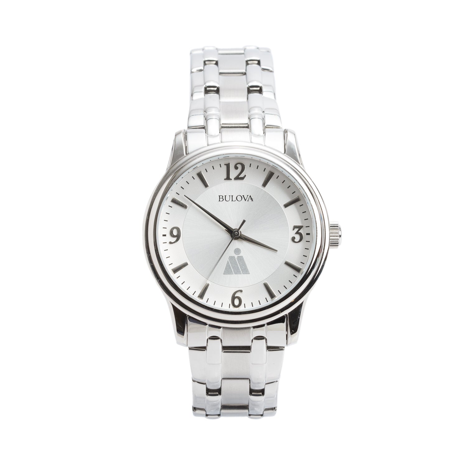 Bulova Stainless Steel Corporate Exclusive 38 MM Quartz Watch Silver Dial 96A000 w/ Box
