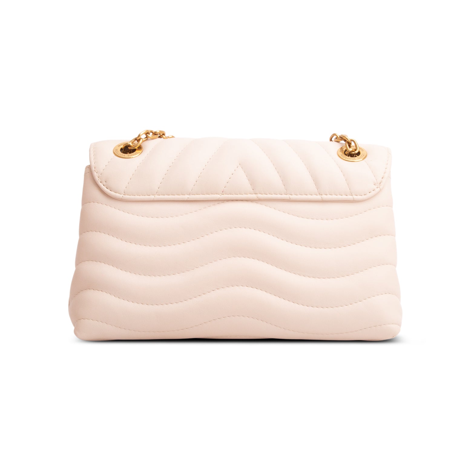 Louis Vuitton Cream Leather New Wave Chain Bag MM NM w/ Box