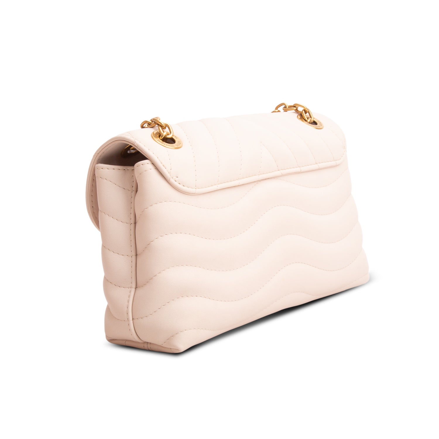 Louis Vuitton Cream Leather New Wave Chain Bag MM NM w/ Box