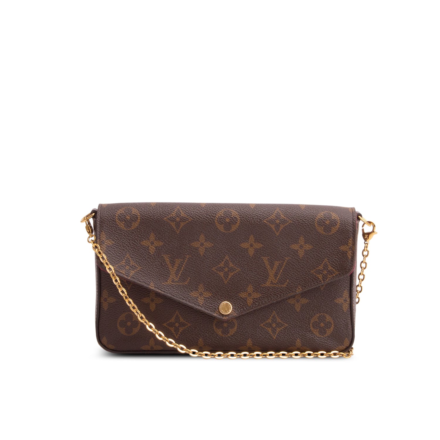 Louis Vuitton Fuschia Monogram Pochette Felicie Wallet on Chain w/ Box & Inserts