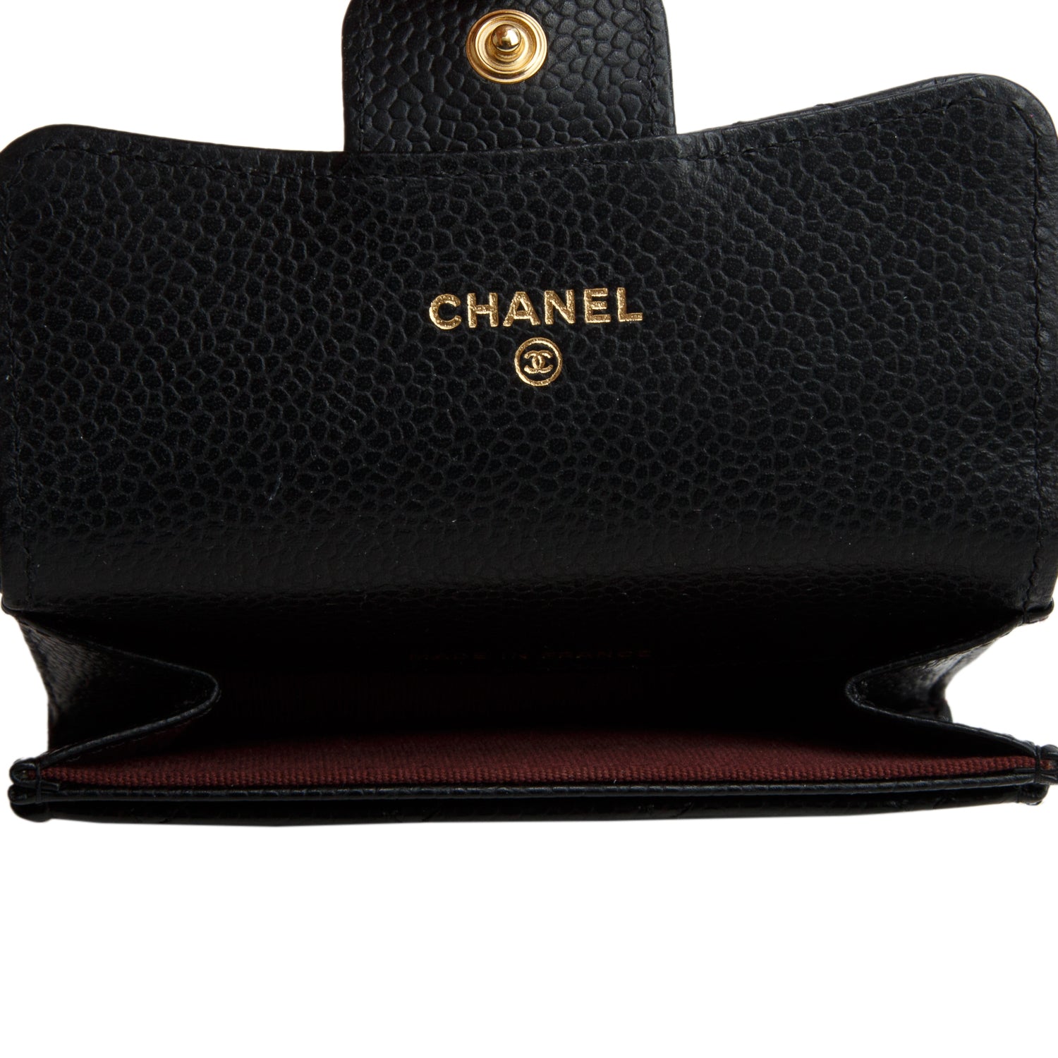 Chanel Black  Caviar Leather Classic Flap Card Holder w/ Box