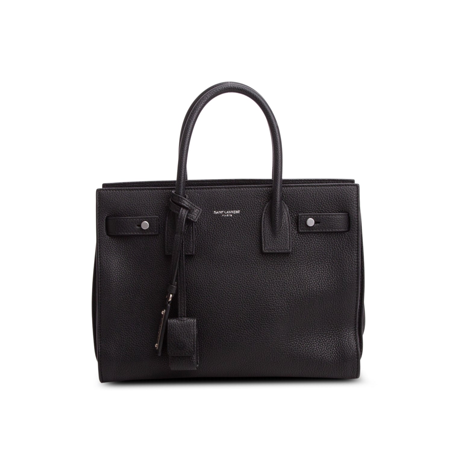 Saint Laurent Black Grained Leather Baby Sac De Jour w/ Strap