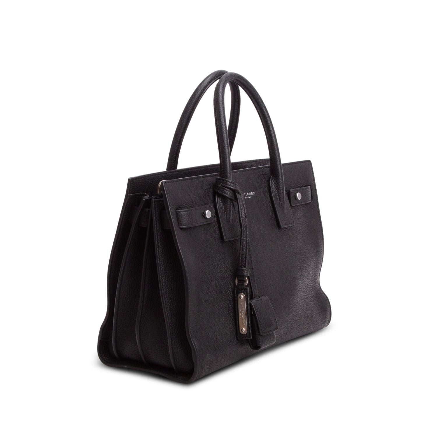 Saint Laurent Black Grained Leather Baby Sac De Jour w/ Strap