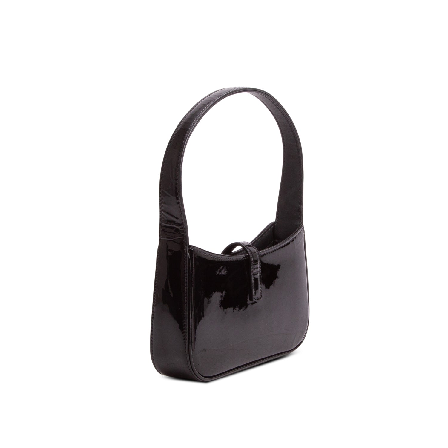 Saint Laurent 2022 Black Patent Leather Calfskin Le 5 a 7 Mini Hobo w/ Box
