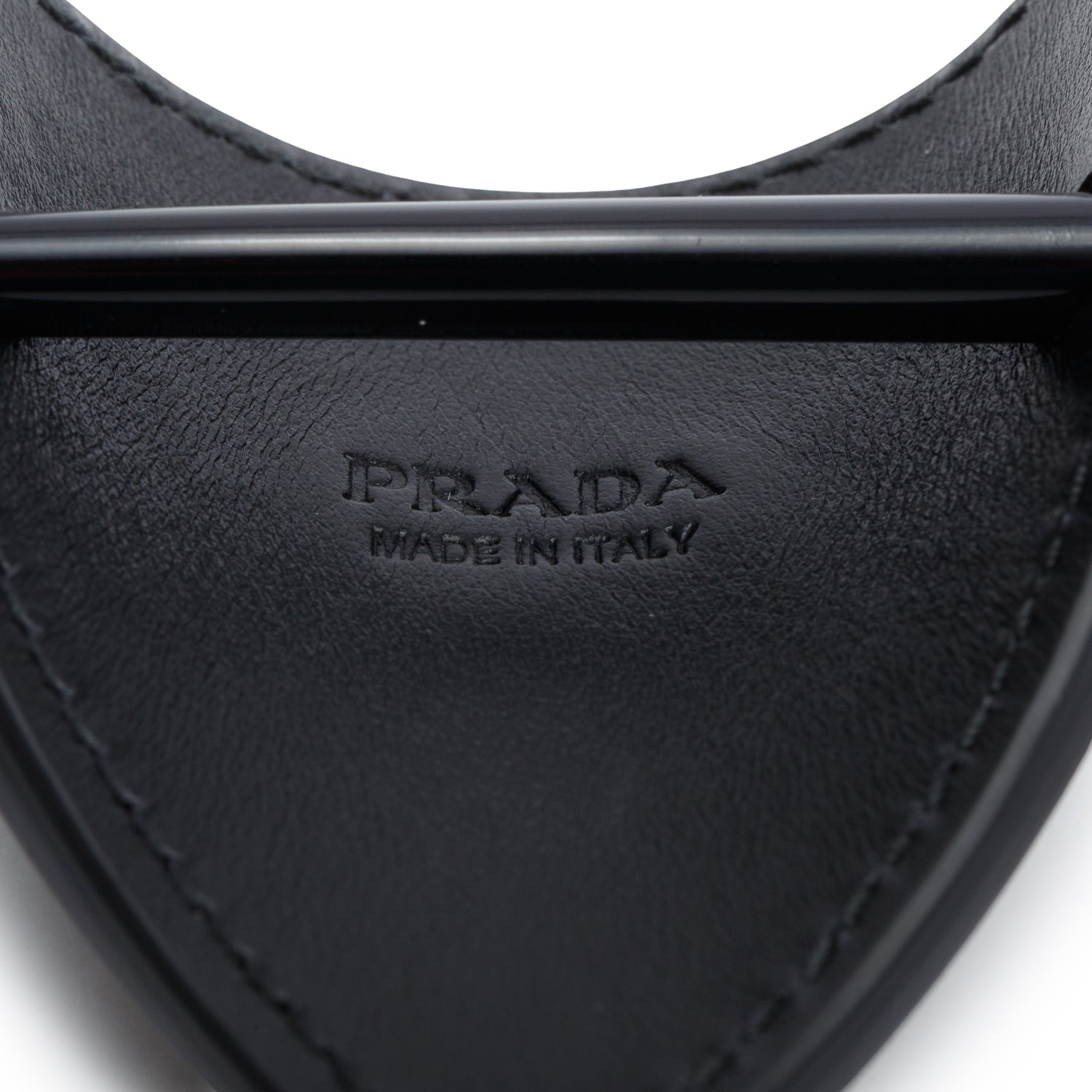 Prada Black Calfskin Leather Hair Clip w/ Box