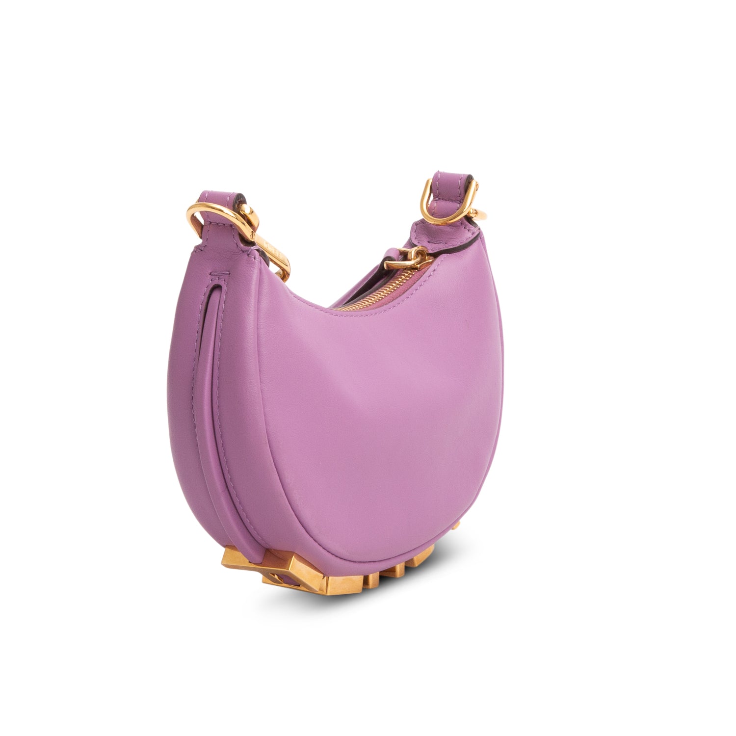 Fendi Purple Vitello Grace Matte Nano Fendigraphy Hobo Charm