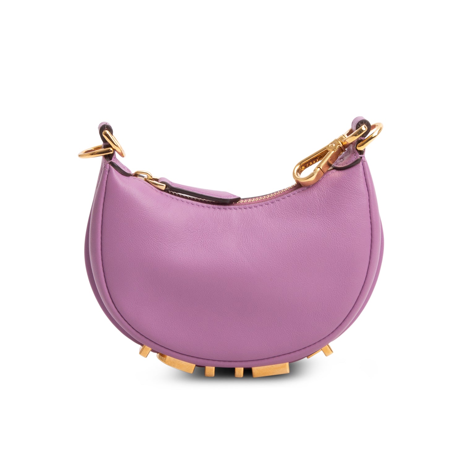 Fendi Purple Vitello Grace Matte Nano Fendigraphy Hobo Charm