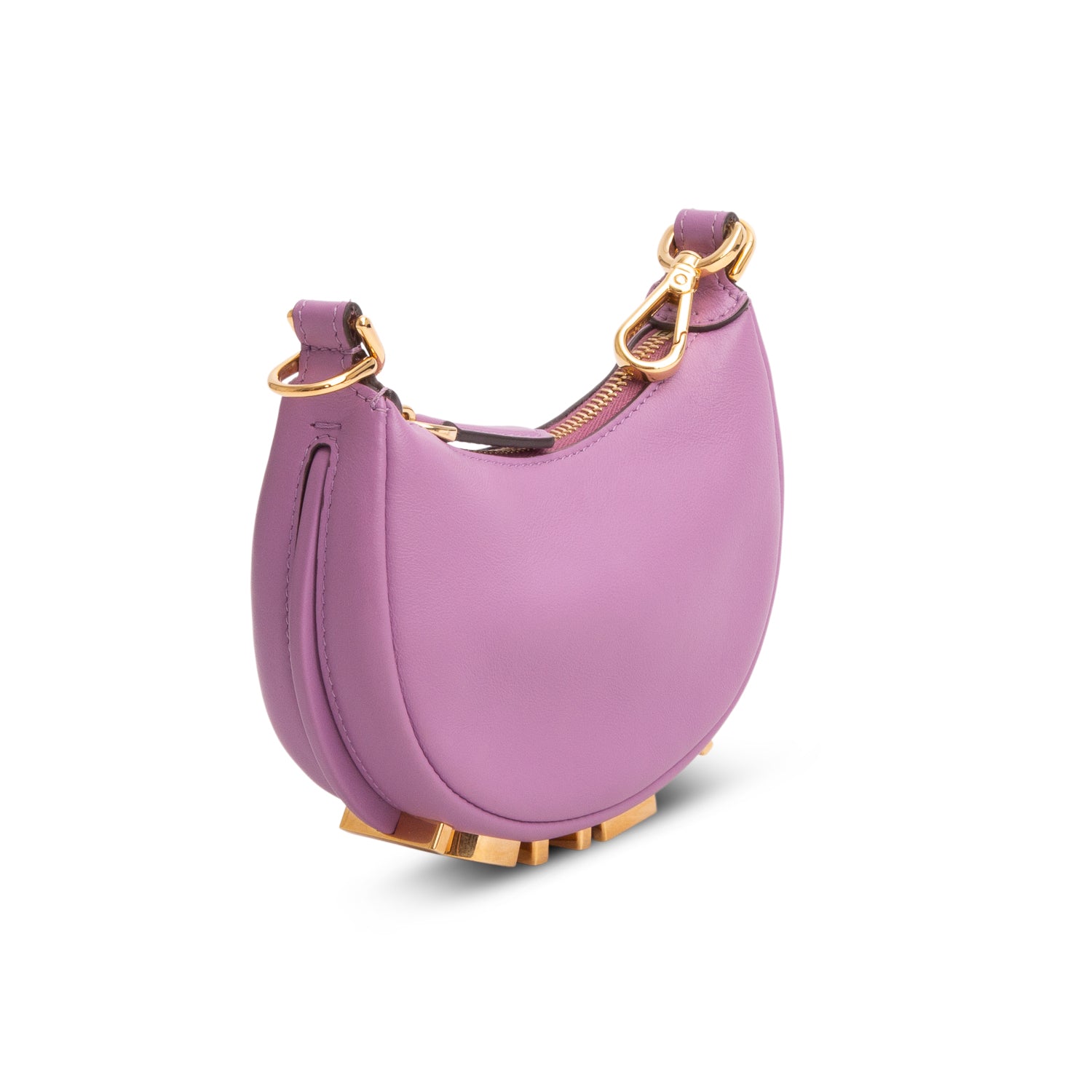 Fendi Purple Vitello Grace Matte Nano Fendigraphy Hobo Charm
