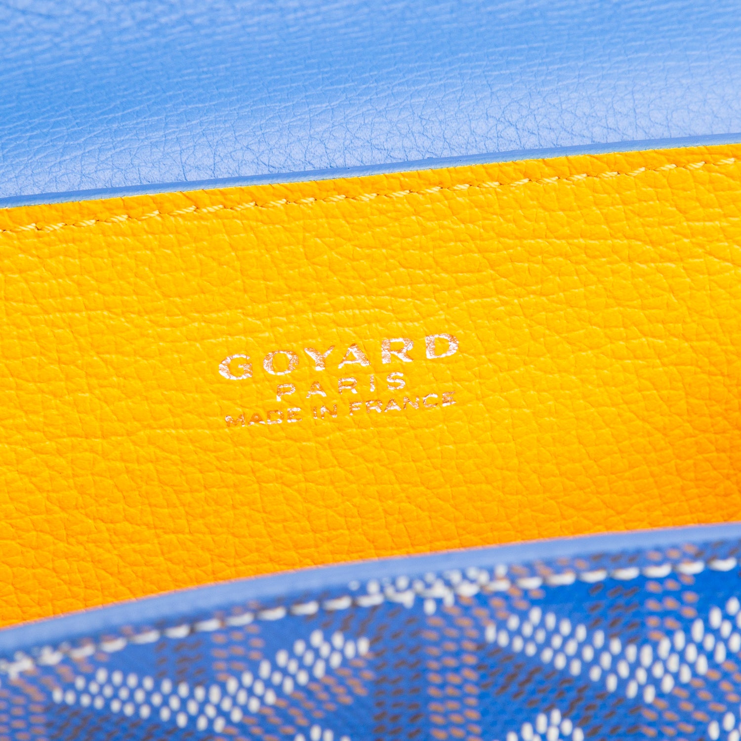 Goyard Blue Leather & Goyardine Canvas Saigon Souple Mini Bag w/ Strap