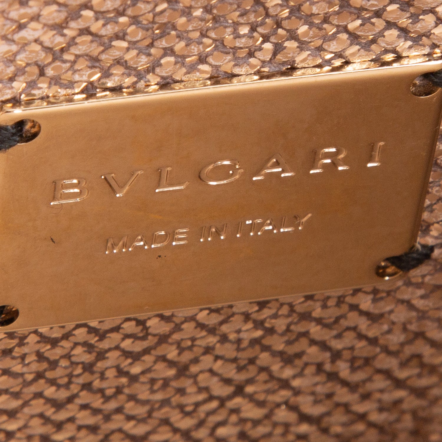 Bulgari Metallic Gold Karung Serpenti Forever Shoulder Bag