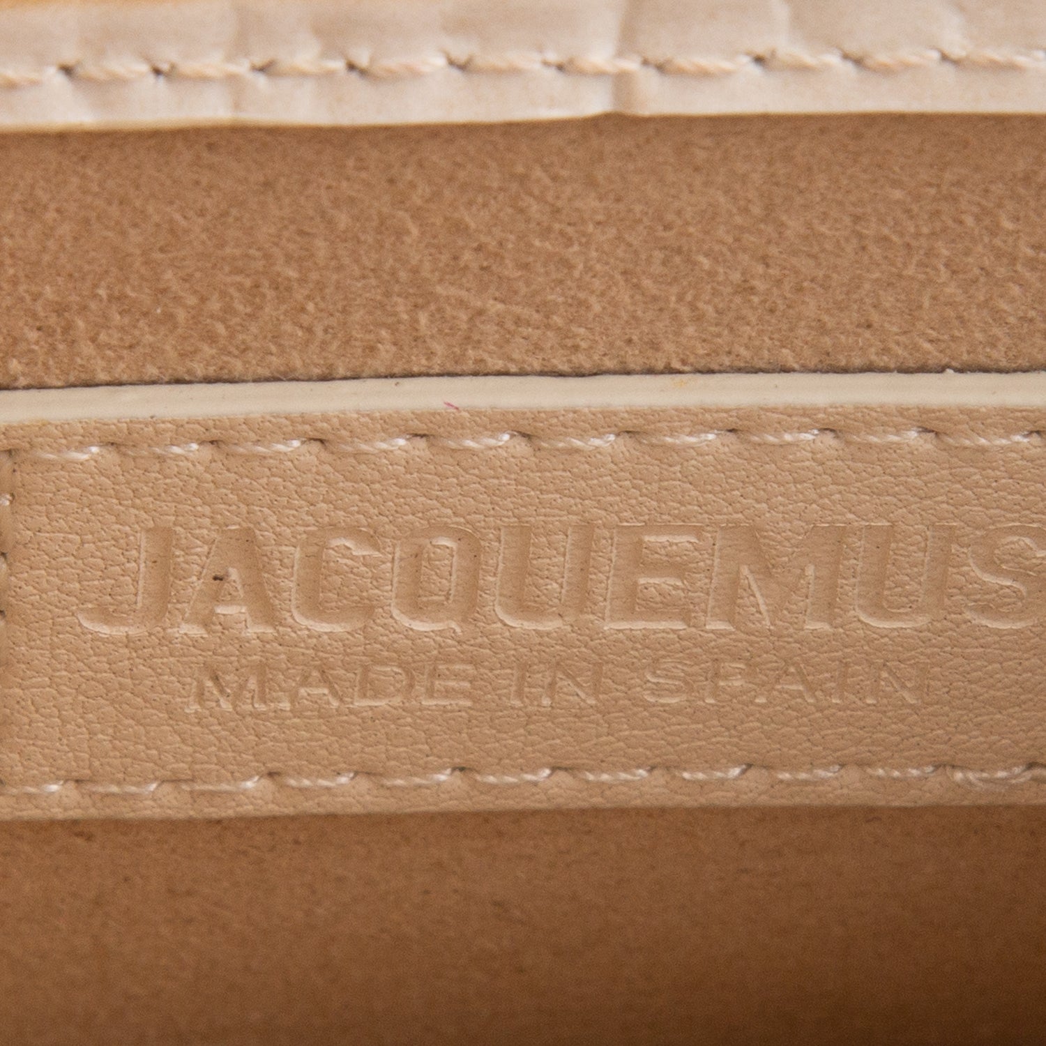 Jacquemus Cream Croc-Embossed Leather Mini Signature Le Chiquito Handle Bag w/ Strap