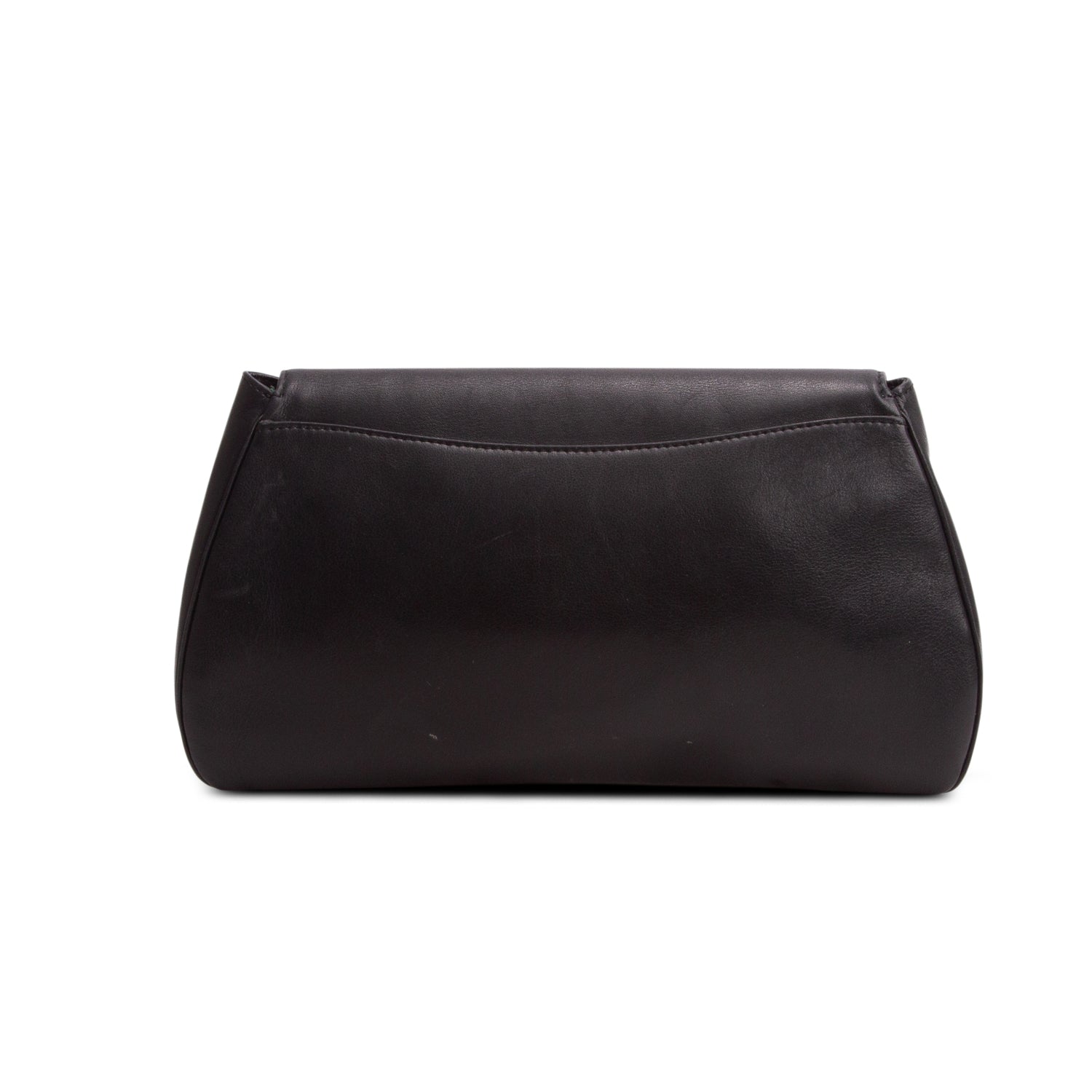 Cartier Vintage Black Leather Panthere Clutch Bag w/ Pouch