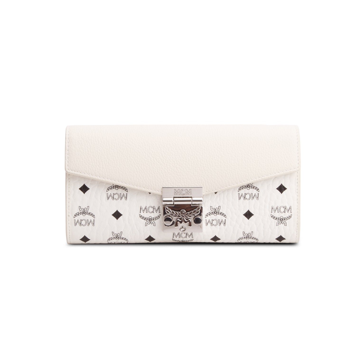 MCM Cream Visetos Patricia Chain Wallet w/ Box
