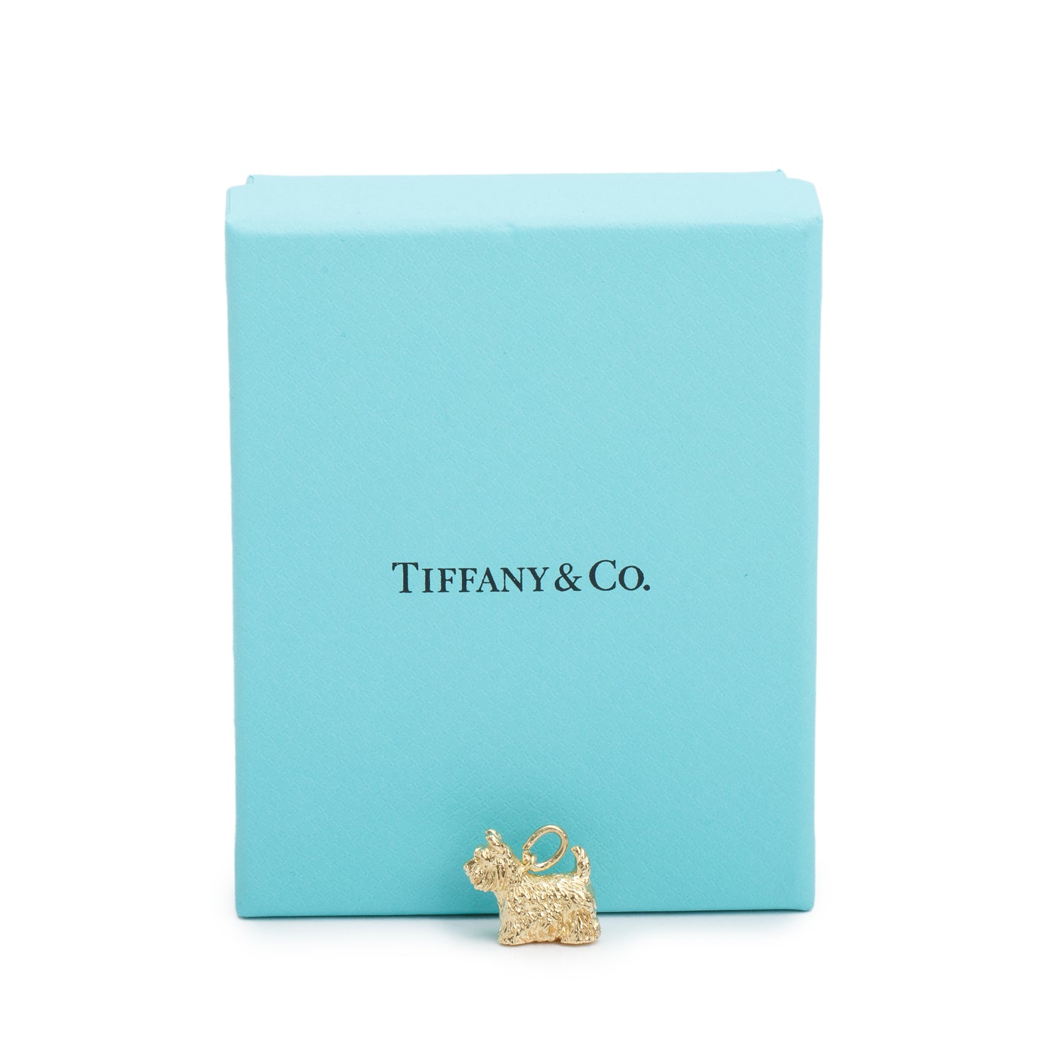 Tiffany & Co. Vintage 18k Yellow Gold Scottish Terrier Dog Charm w/ Box