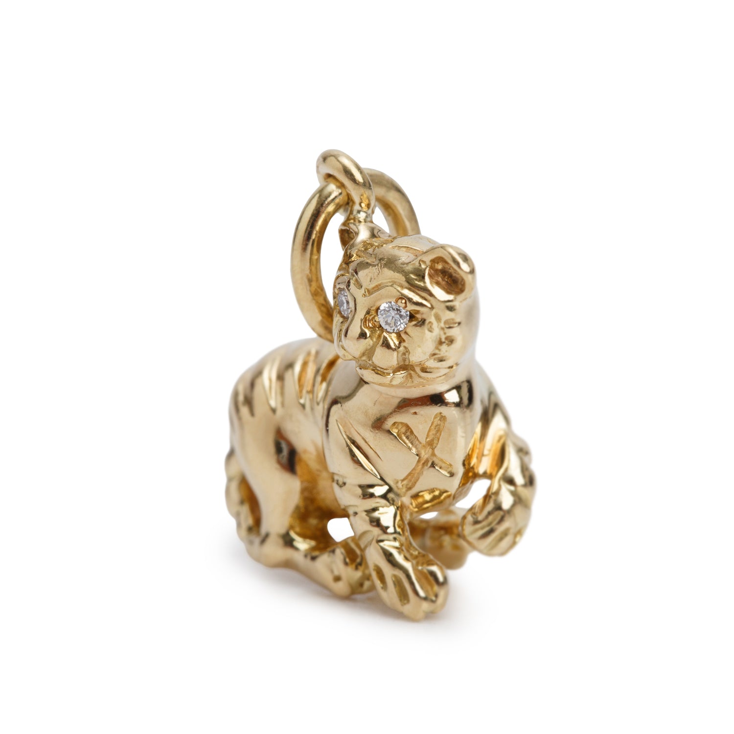 Tiffany & Co. Paloma Picasso 18k Yellow Gold Diamond Chinese Zodiac Tiger Charm w/ Box