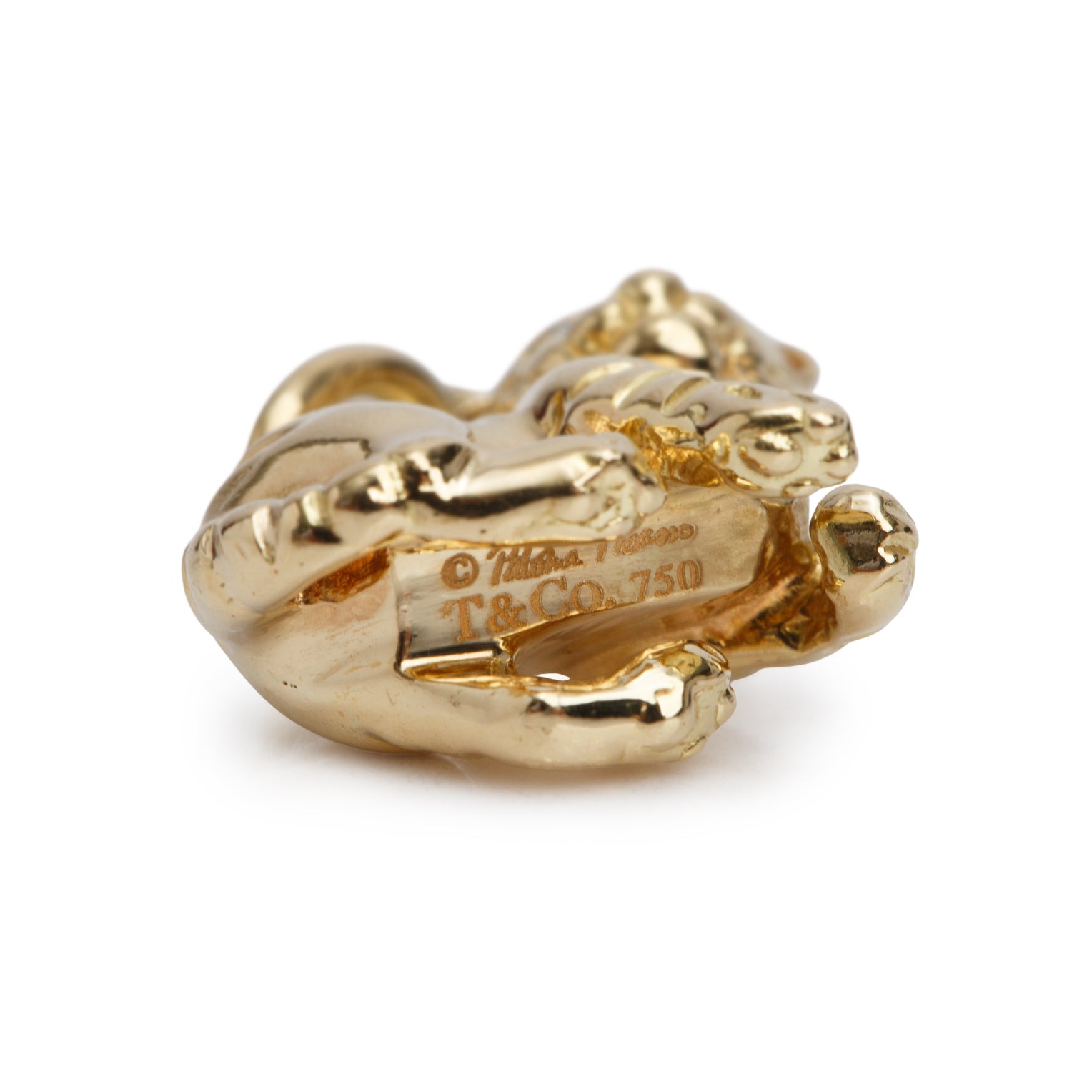 Tiffany & Co. Paloma Picasso 18k Yellow Gold Diamond Chinese Zodiac Tiger Charm w/ Box