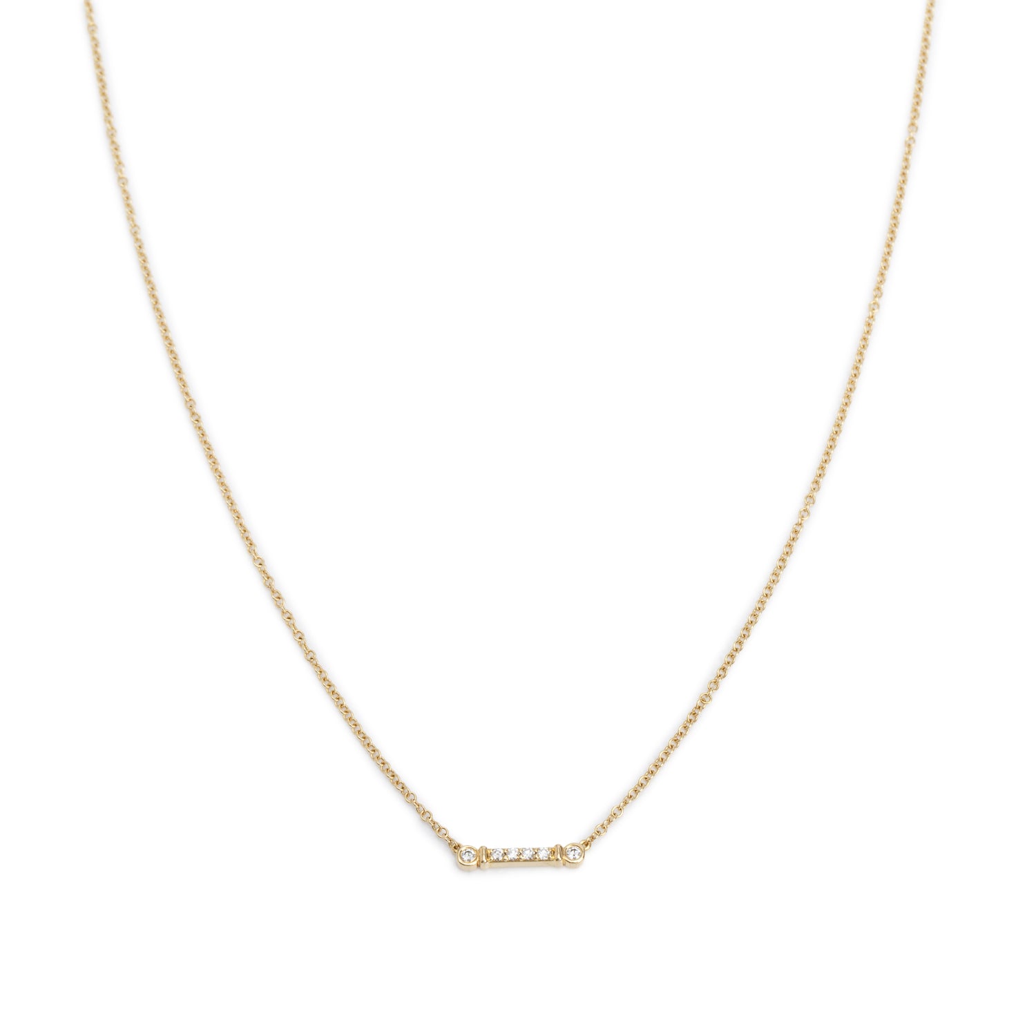 Tiffany & Co. 18k Yellow Gold Diamond Fleur de Lis Key Bar Pendant Necklace w/ Box