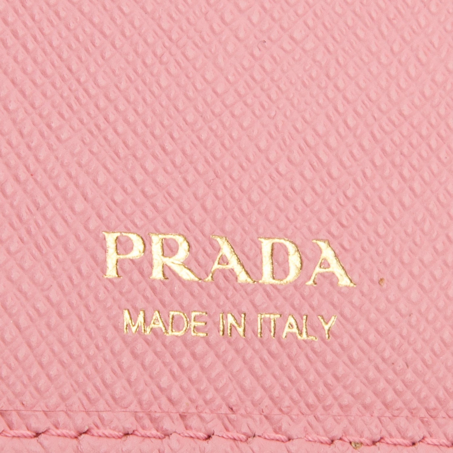 Prada Pink Saffiano Shine Monochrome Bi-Fold Wallet w/ Box & Authenticity Card