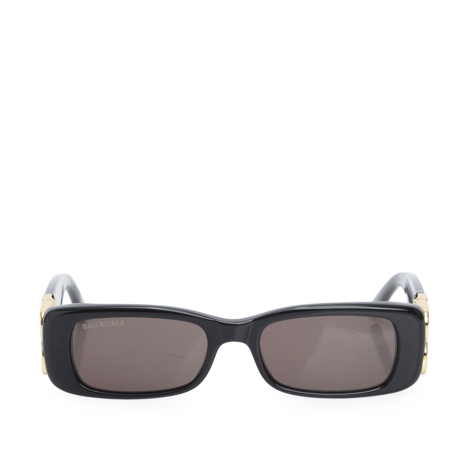 Balenciaga BB0096S Black Dynasty Acetate Rectangle Sunglasses w/ Case