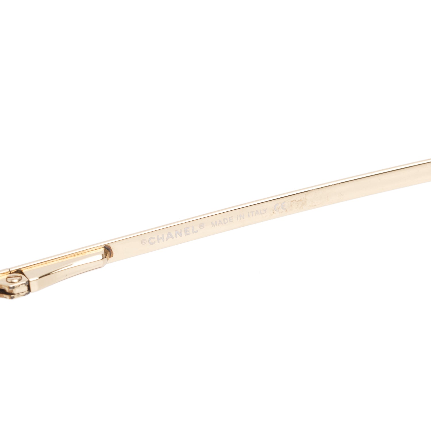 Chanel 4093-B Brown Rimless Crystal CC Logo Square Sunglasses w/ Case